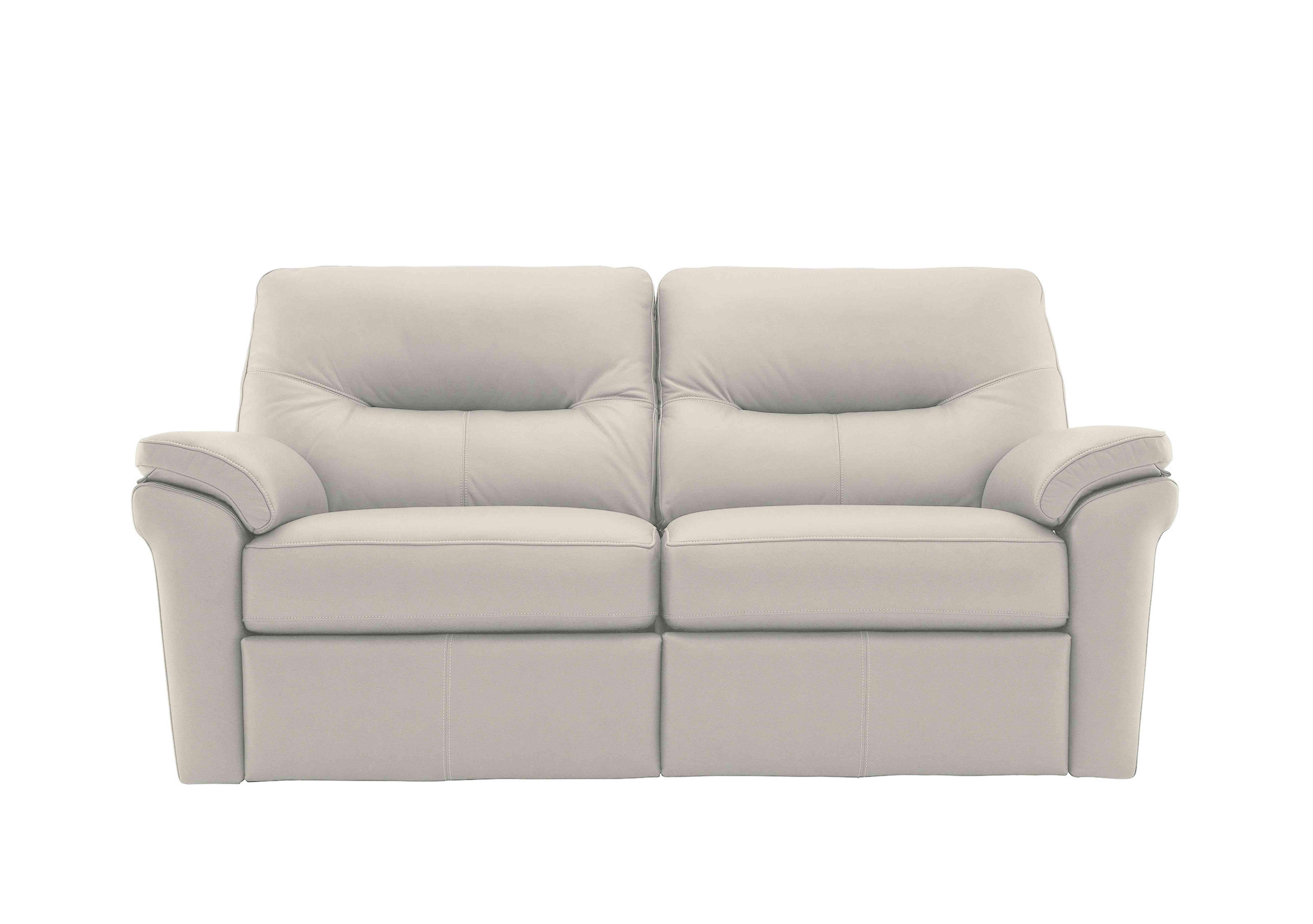 Seattle 2.5 Seater Leather Sofa in H006 Oxford Light Grey on Furniture Village