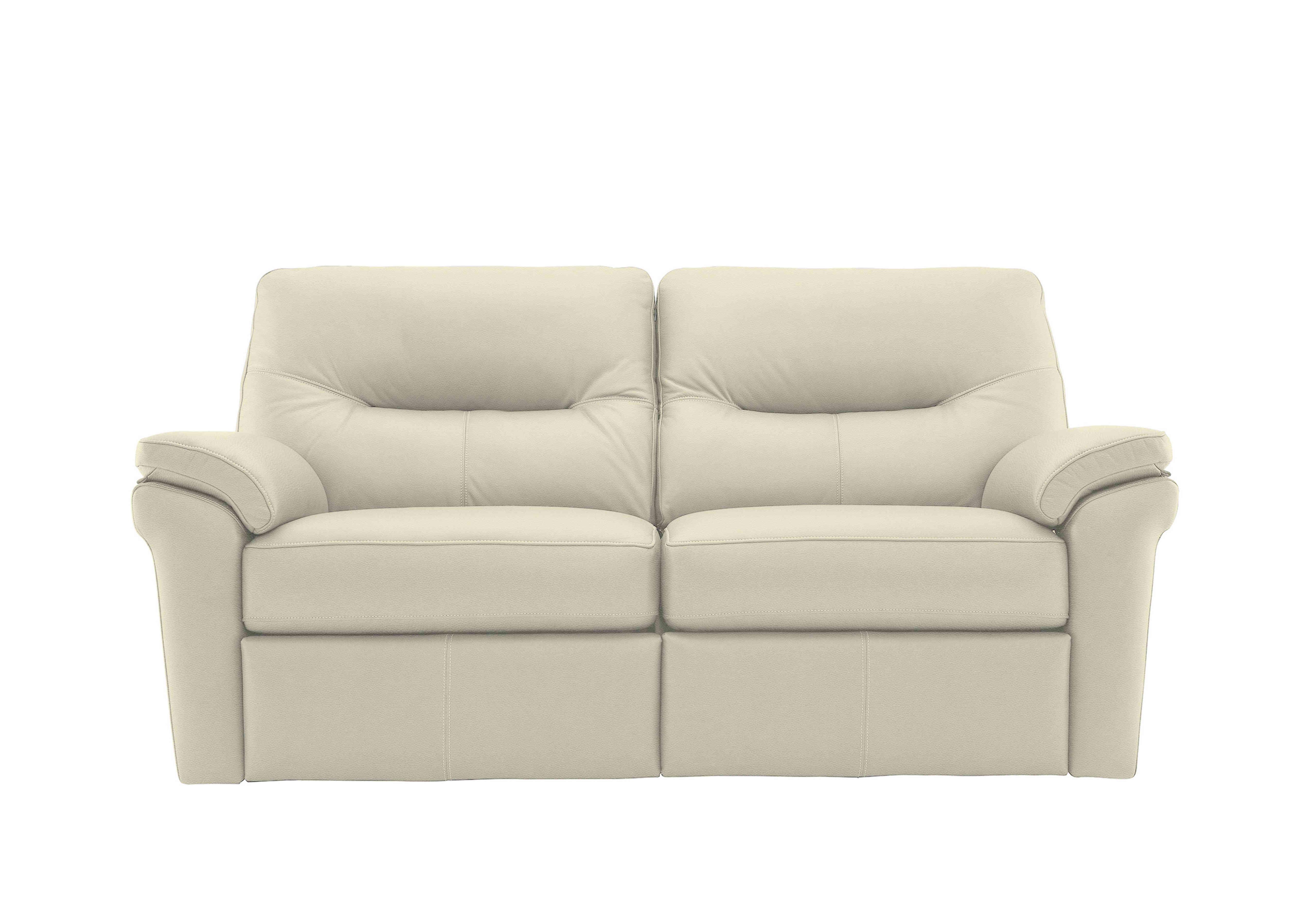 Seattle 2.5 Seater Leather Sofa in L840 Cambridge Chalk on Furniture Village