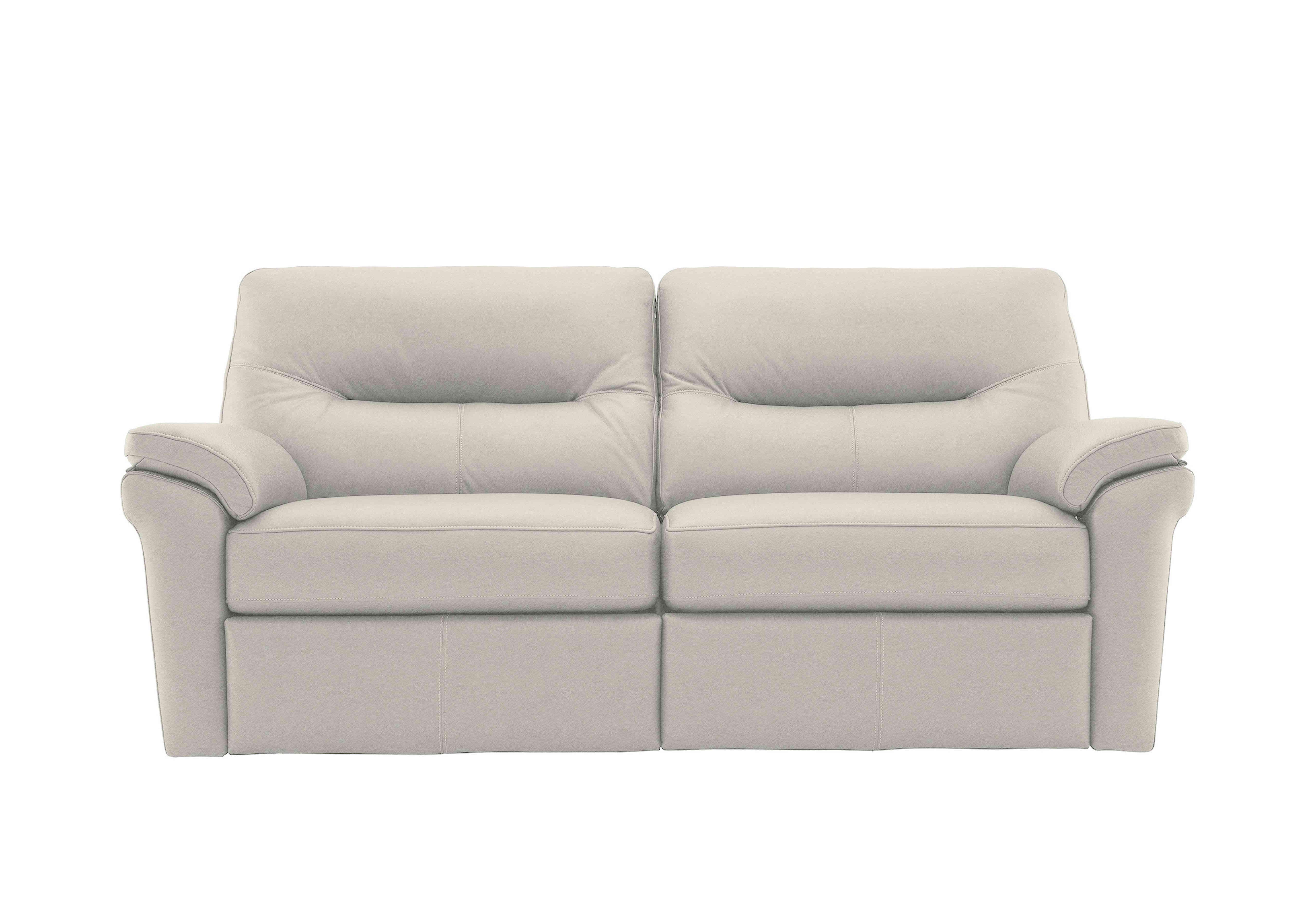 Seattle 3 Seater Leather Sofa in H006 Oxford Light Grey on Furniture Village