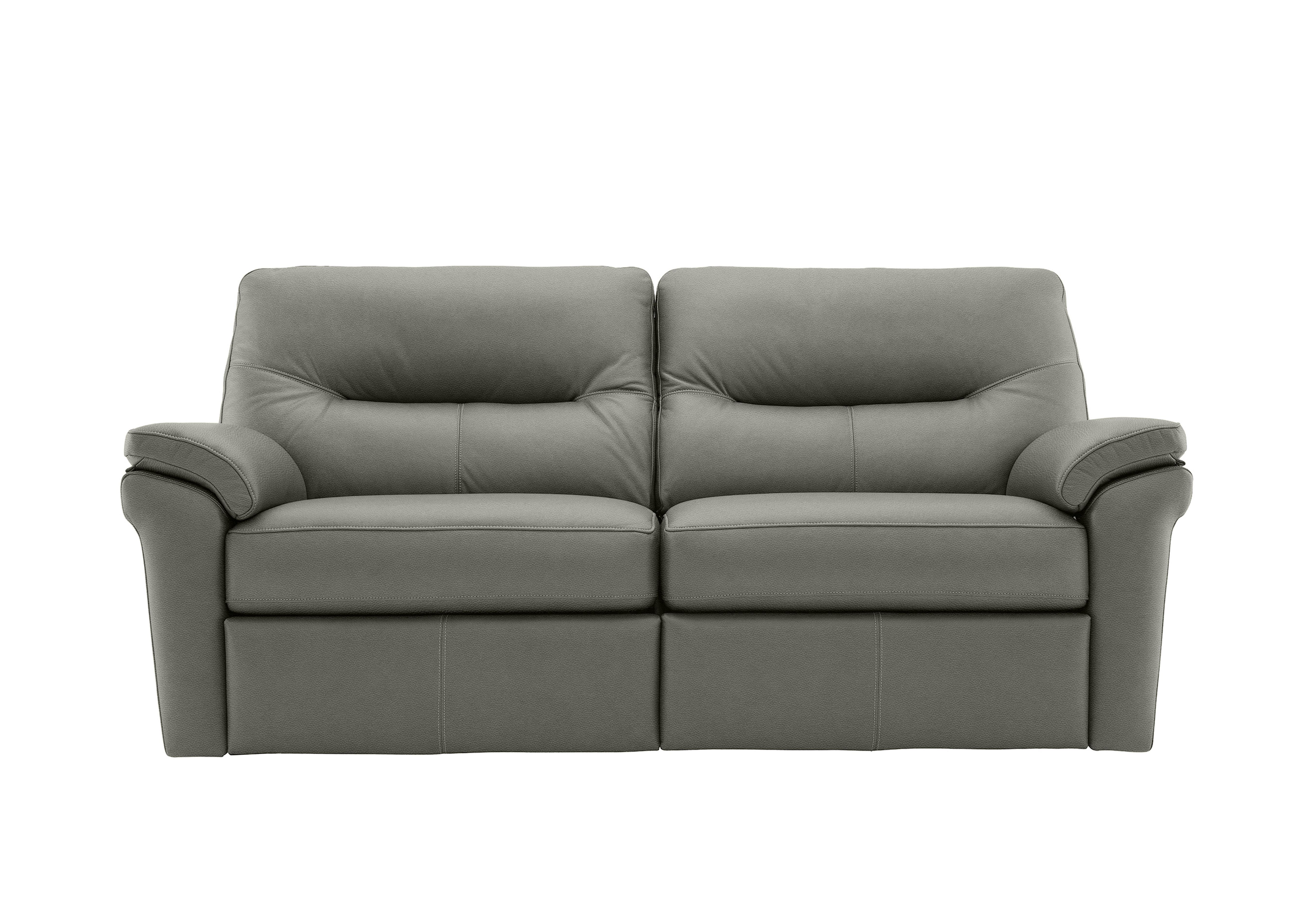 Seattle 3 Seater Leather Sofa in H008 Durham Steel on Furniture Village