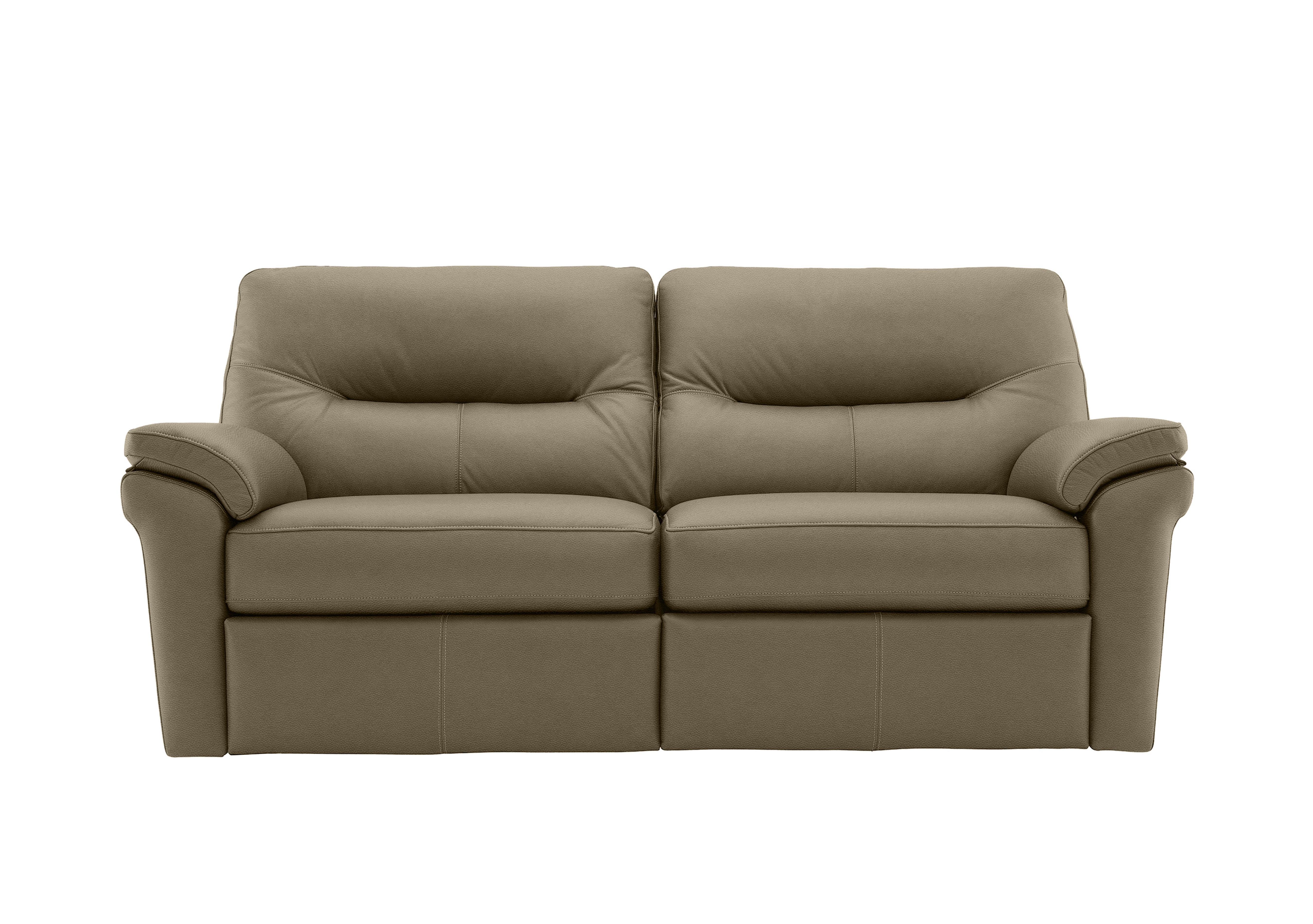 Seattle 3 Seater Leather Sofa in H009 Durham Mushroom on Furniture Village