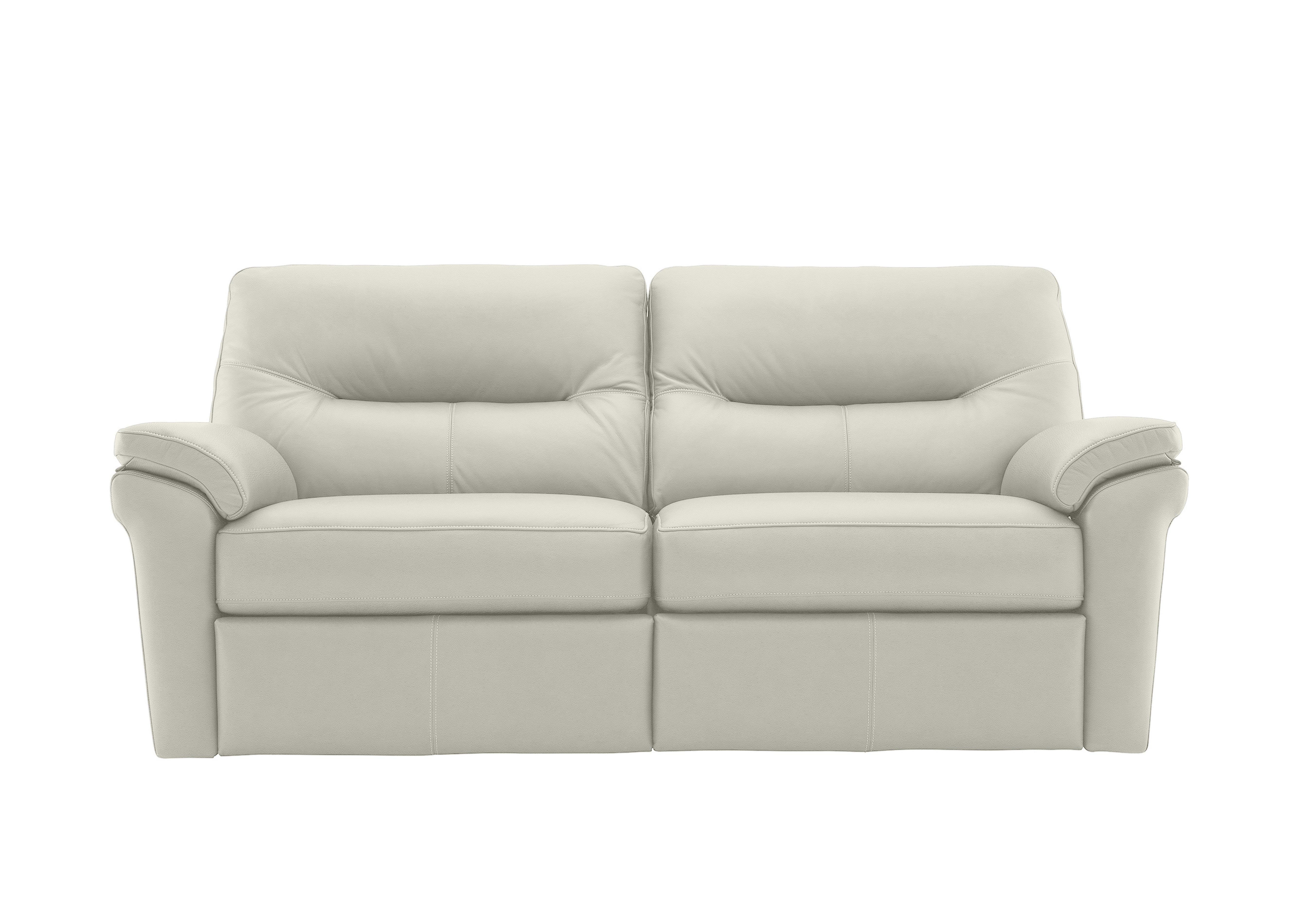 Seattle 3 Seater Leather Sofa in L840 Cambridge Chalk on Furniture Village