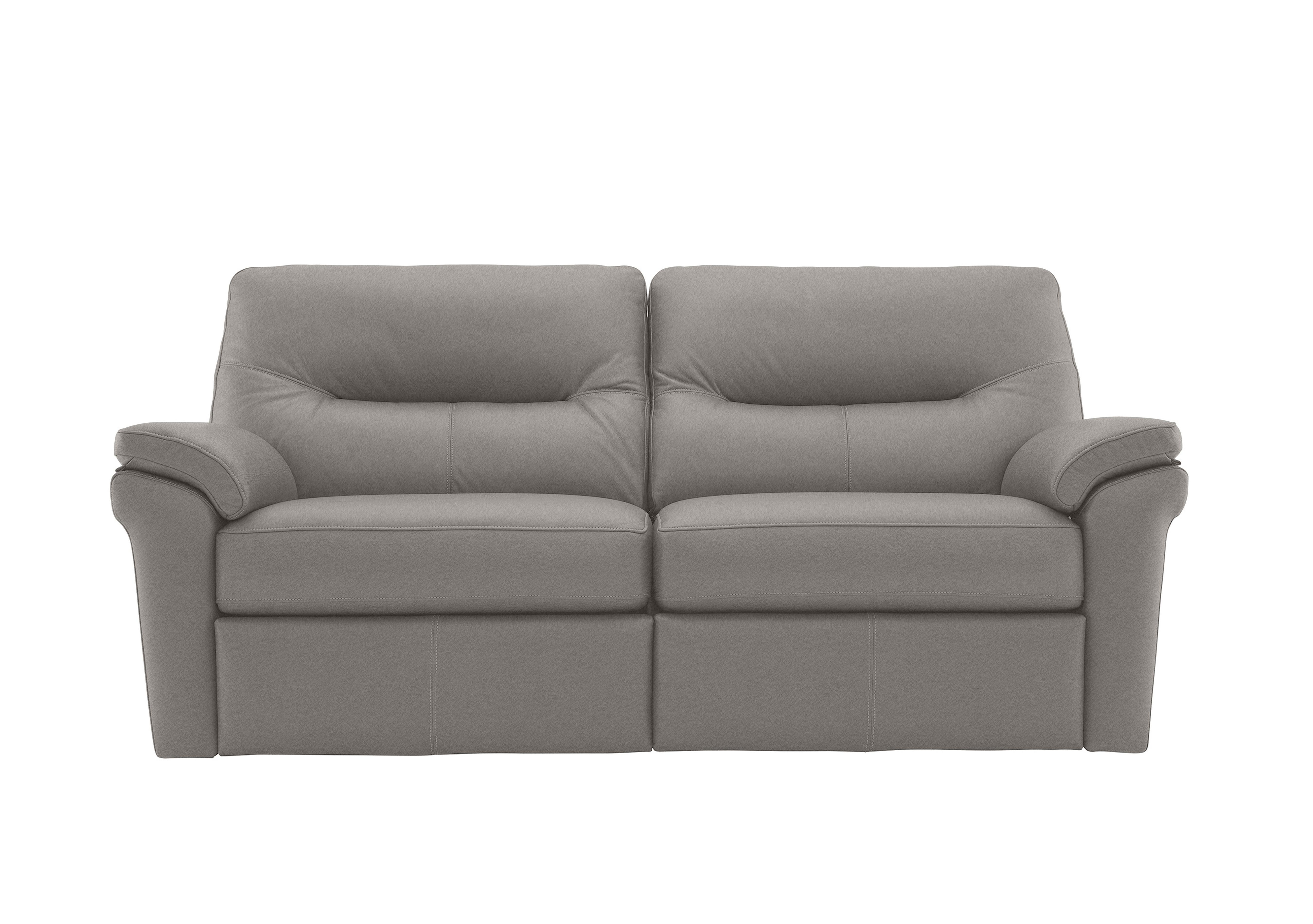 Seattle 3 Seater Leather Sofa in L842 Cambridge Grey on Furniture Village
