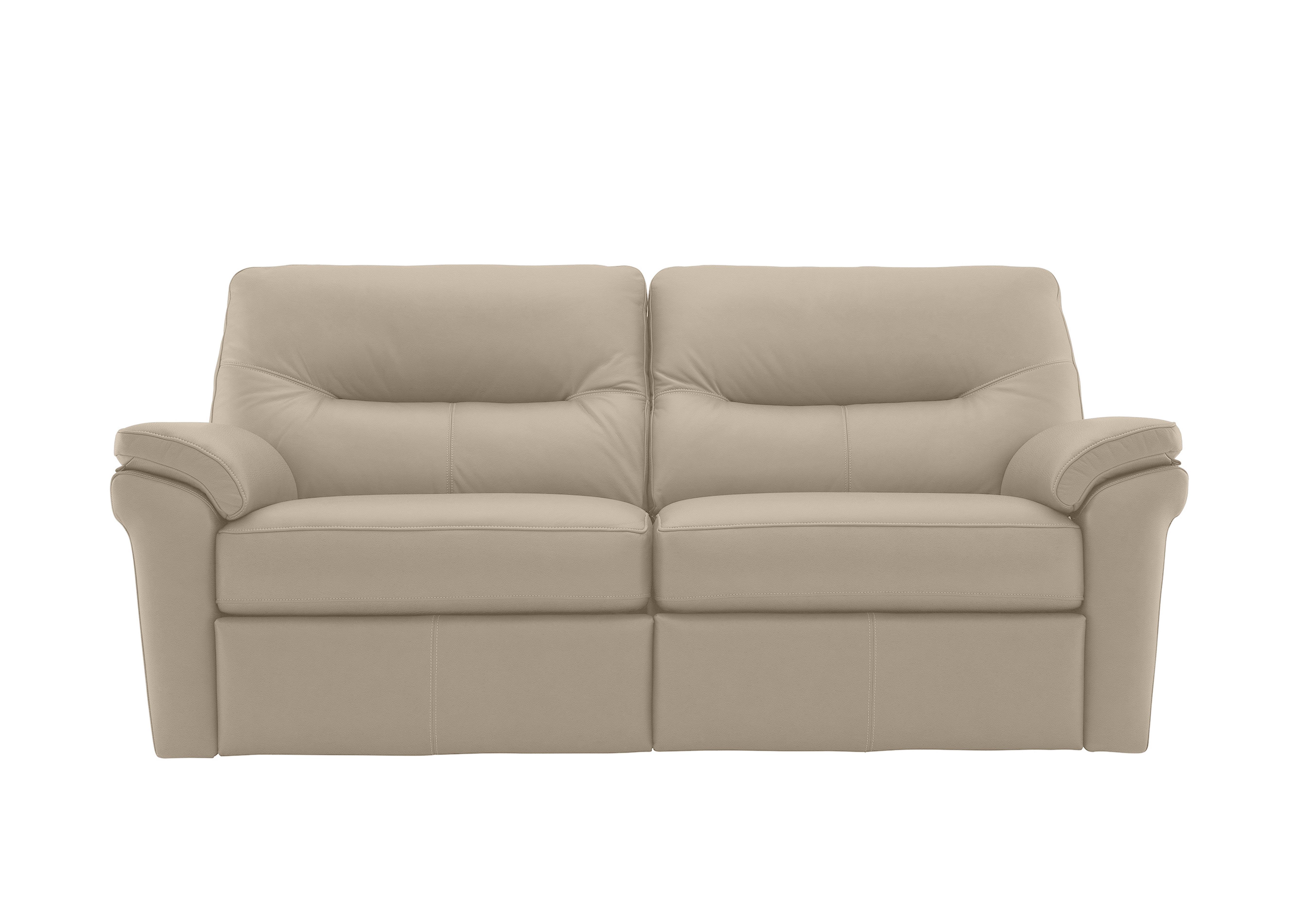 Seattle 3 Seater Leather Sofa in L844 Cambridge Plaster on Furniture Village