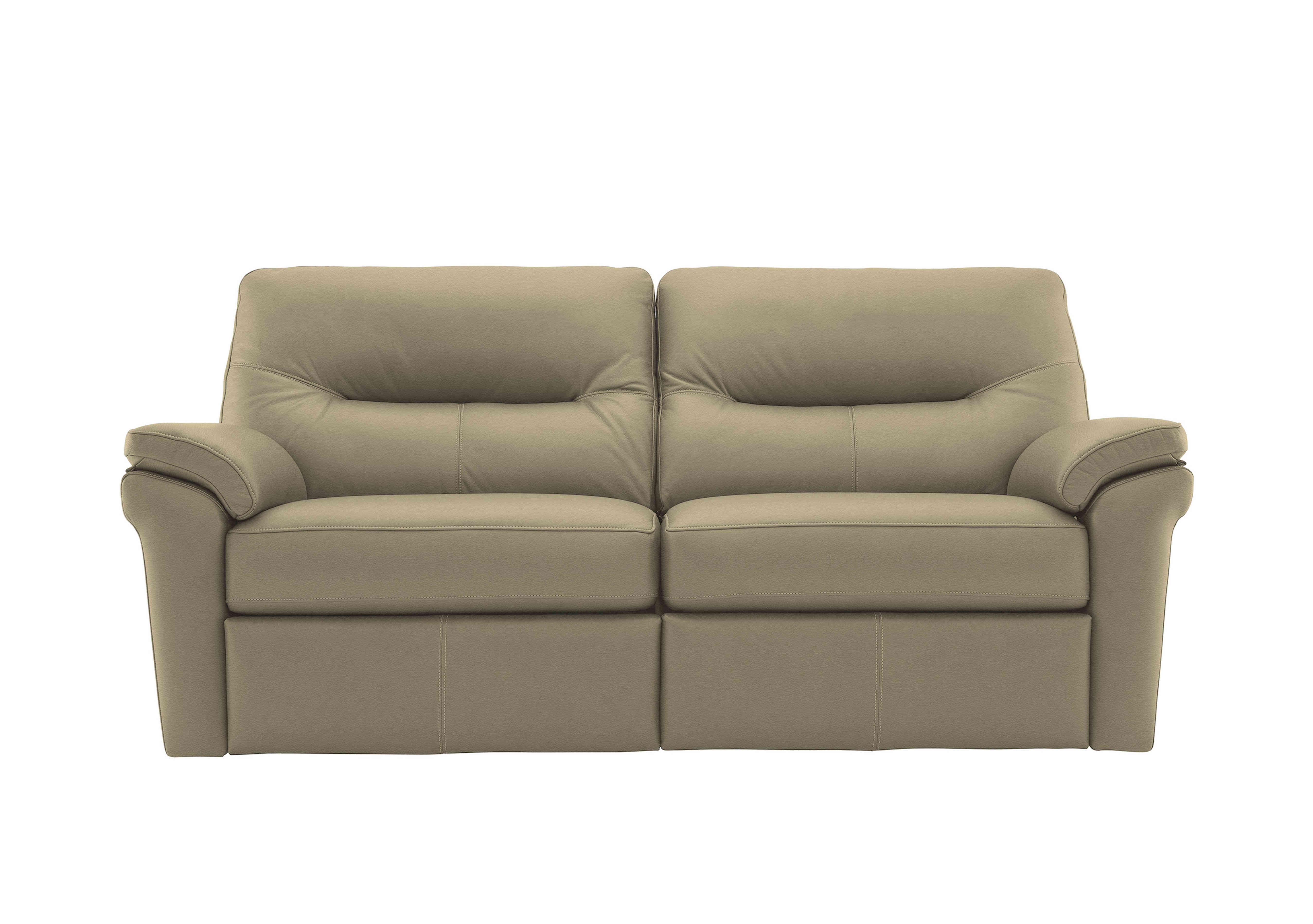 Seattle 3 Seater Leather Sofa in L846 Cambridge Taupe on Furniture Village