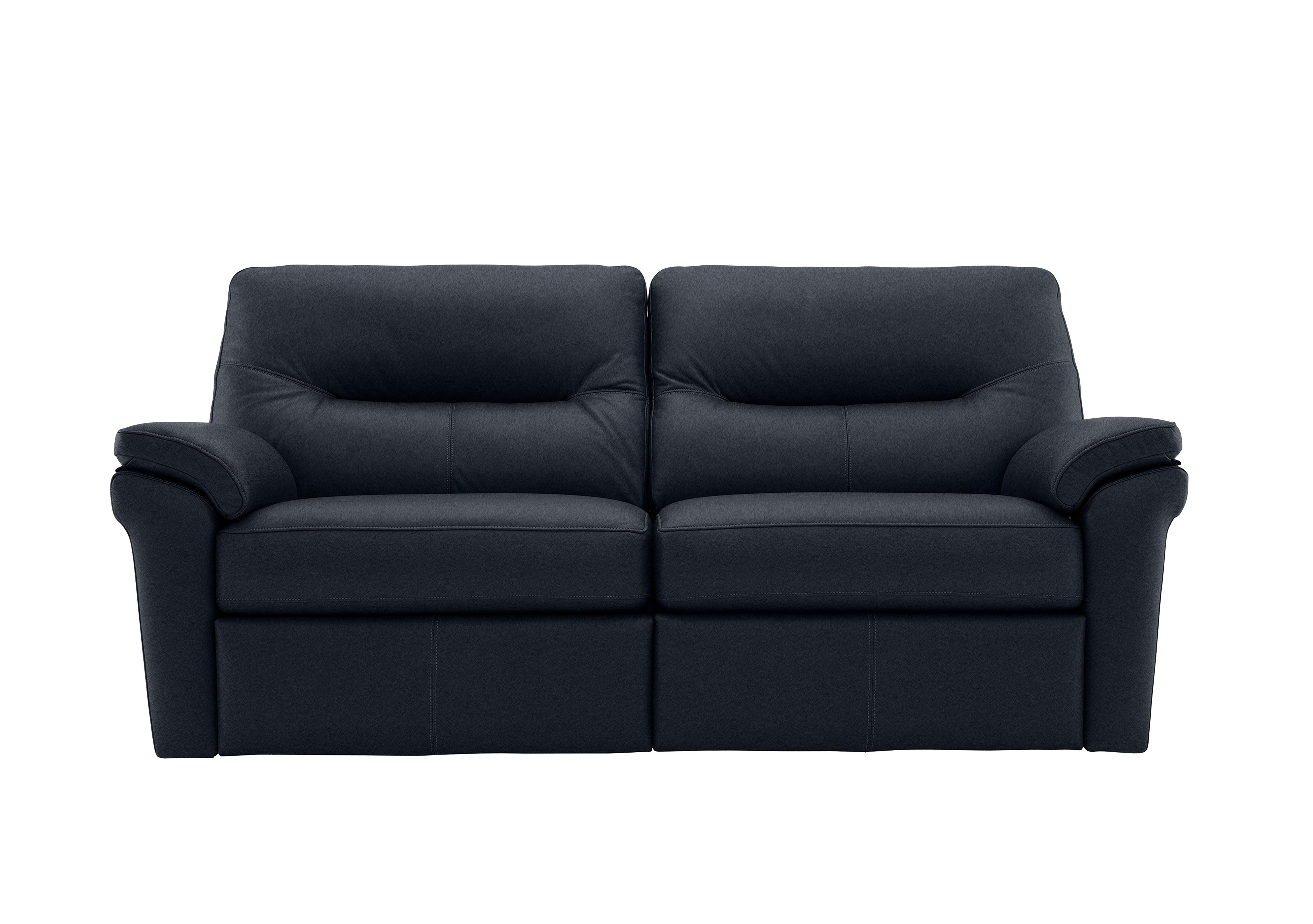 Seattle 3 Seater Leather Sofa in L851 Cambridge Navy on Furniture Village