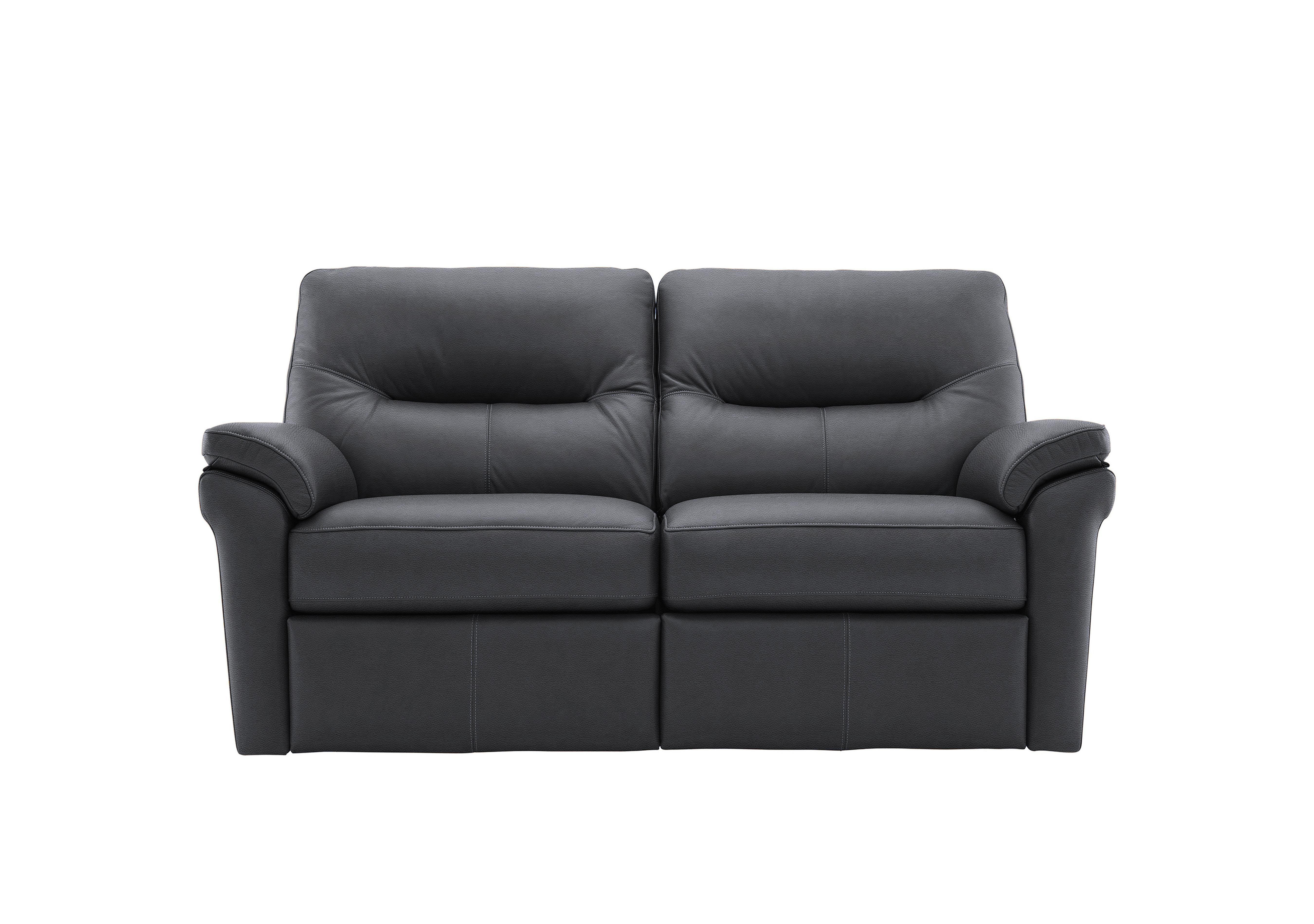 Seattle 3 Seater Leather Sofa in L852 Cambridge Petrol Blue on Furniture Village