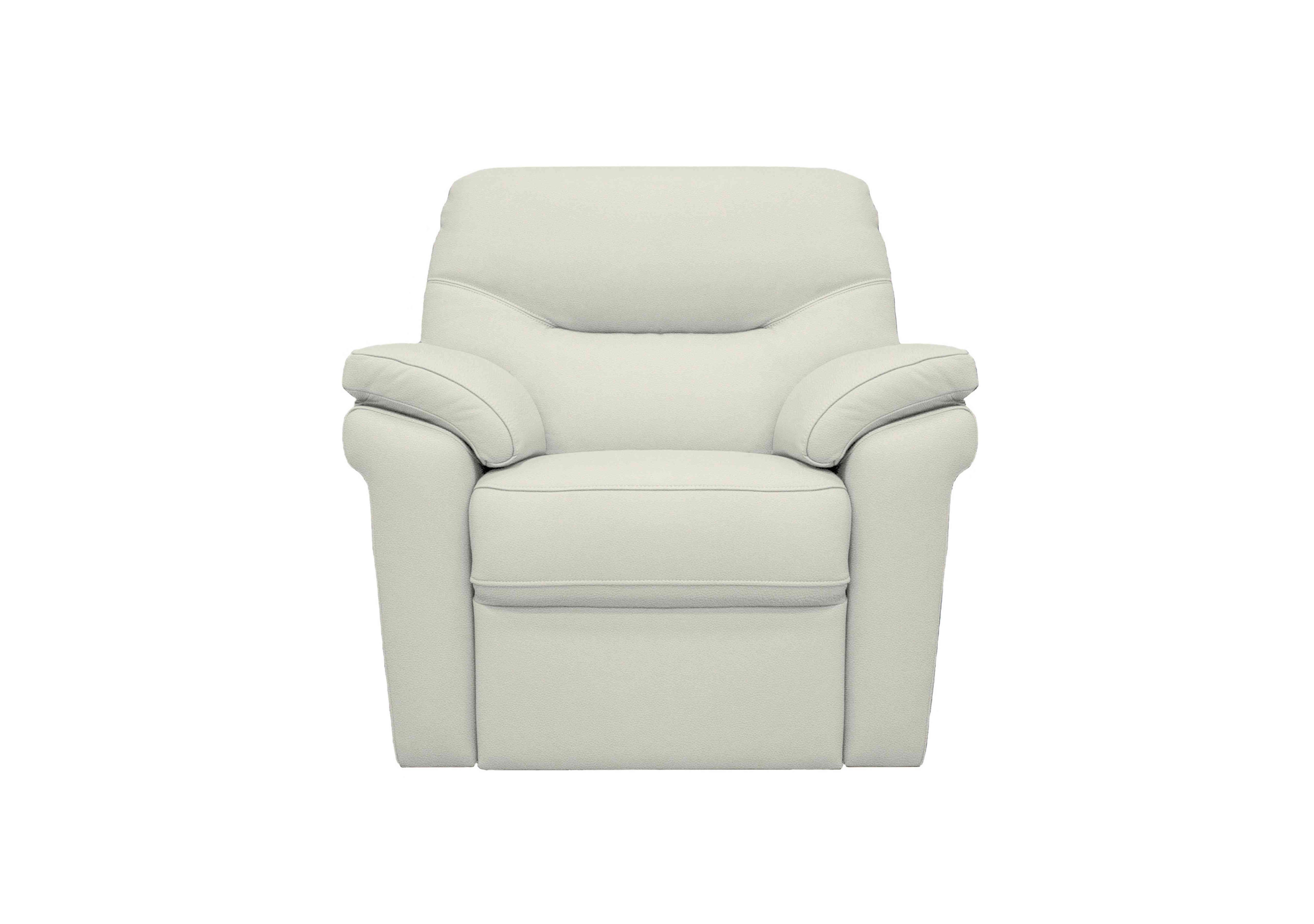 Seattle Leather Armchair in L840 Cambridge Chalk on Furniture Village