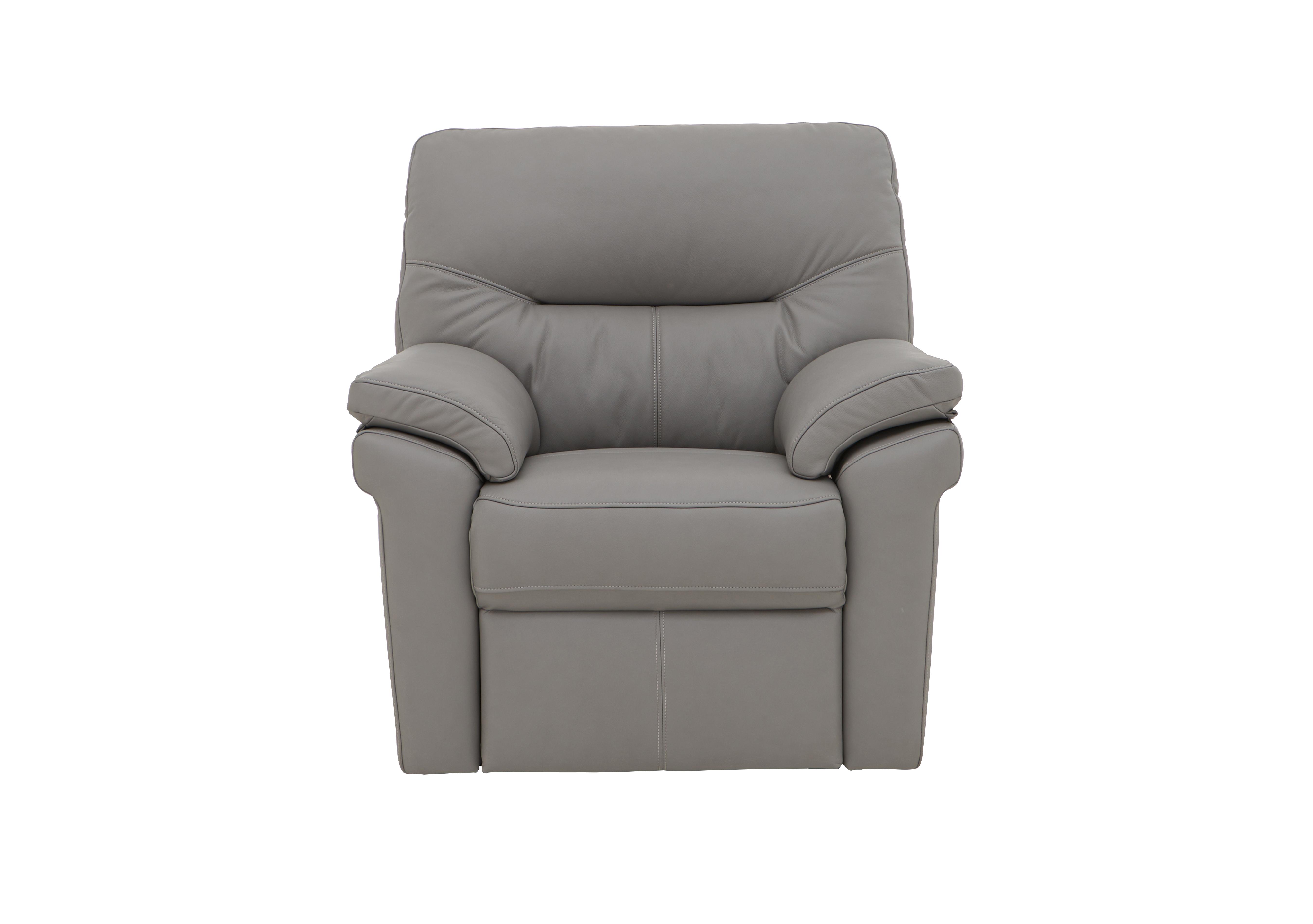 Seattle Leather Armchair in L842 Cambridge Grey on Furniture Village