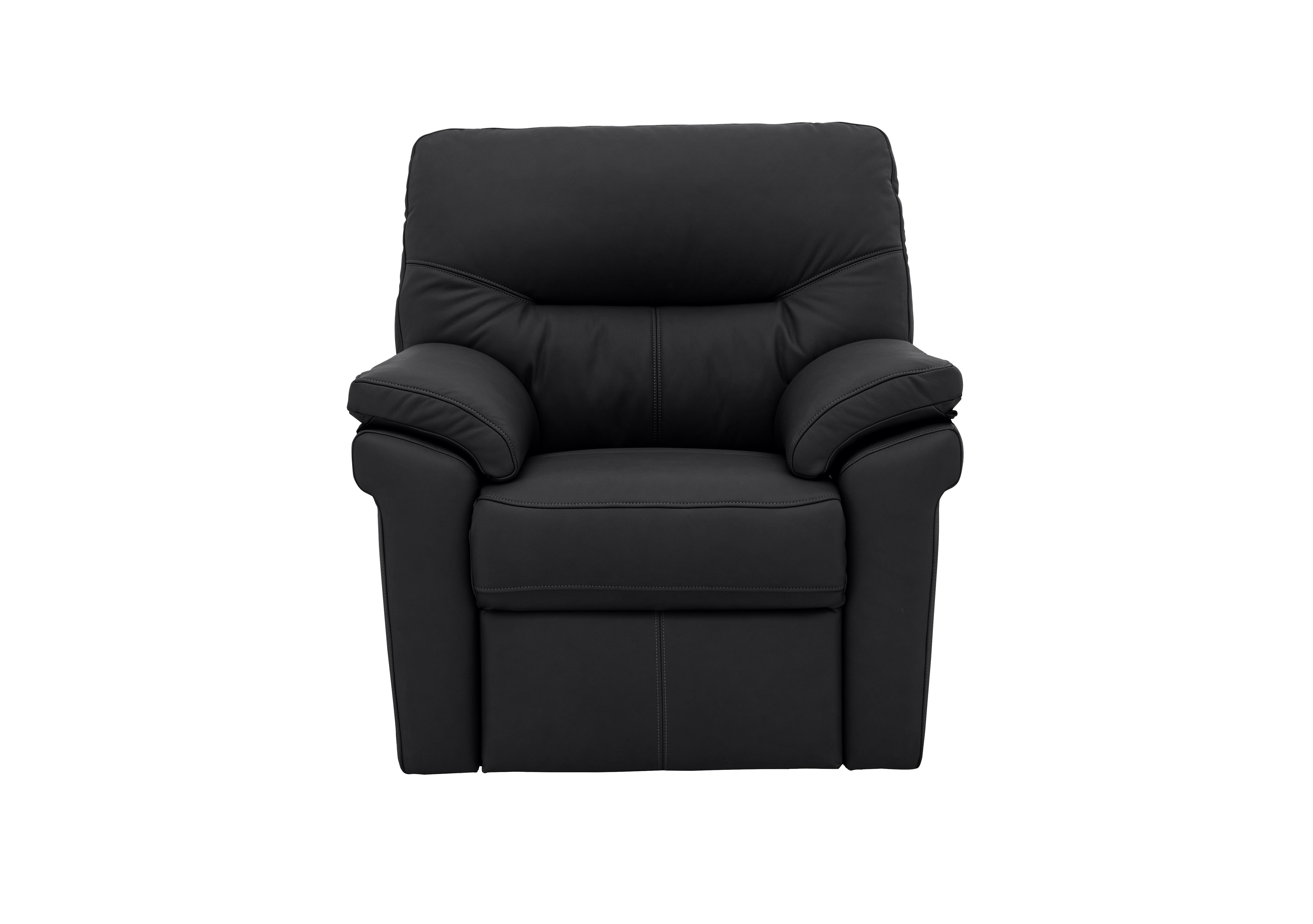 Seattle Leather Armchair in L854 Cambridge Black on Furniture Village