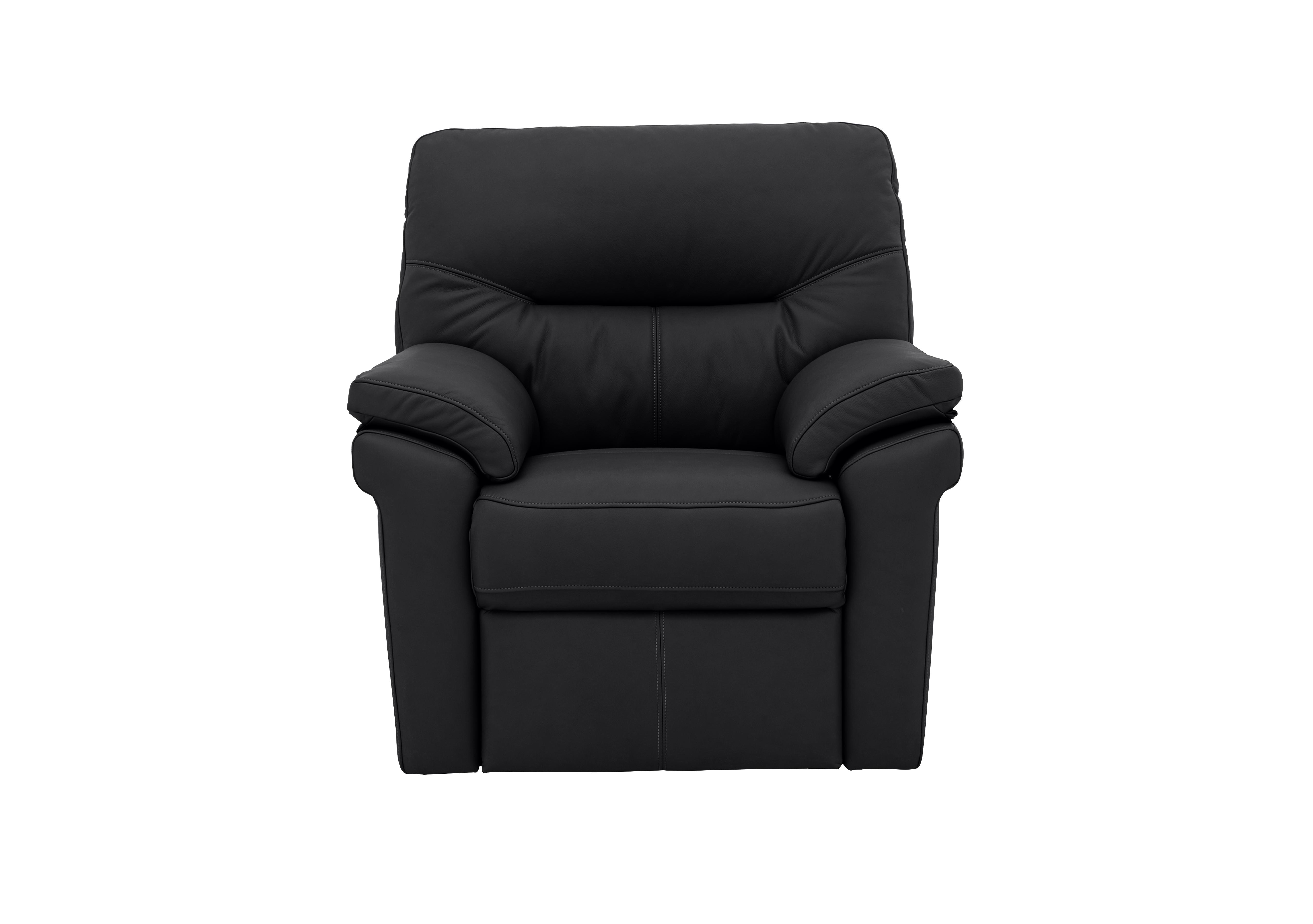 Seattle Leather Armchair in L854 Cambridge Black on Furniture Village