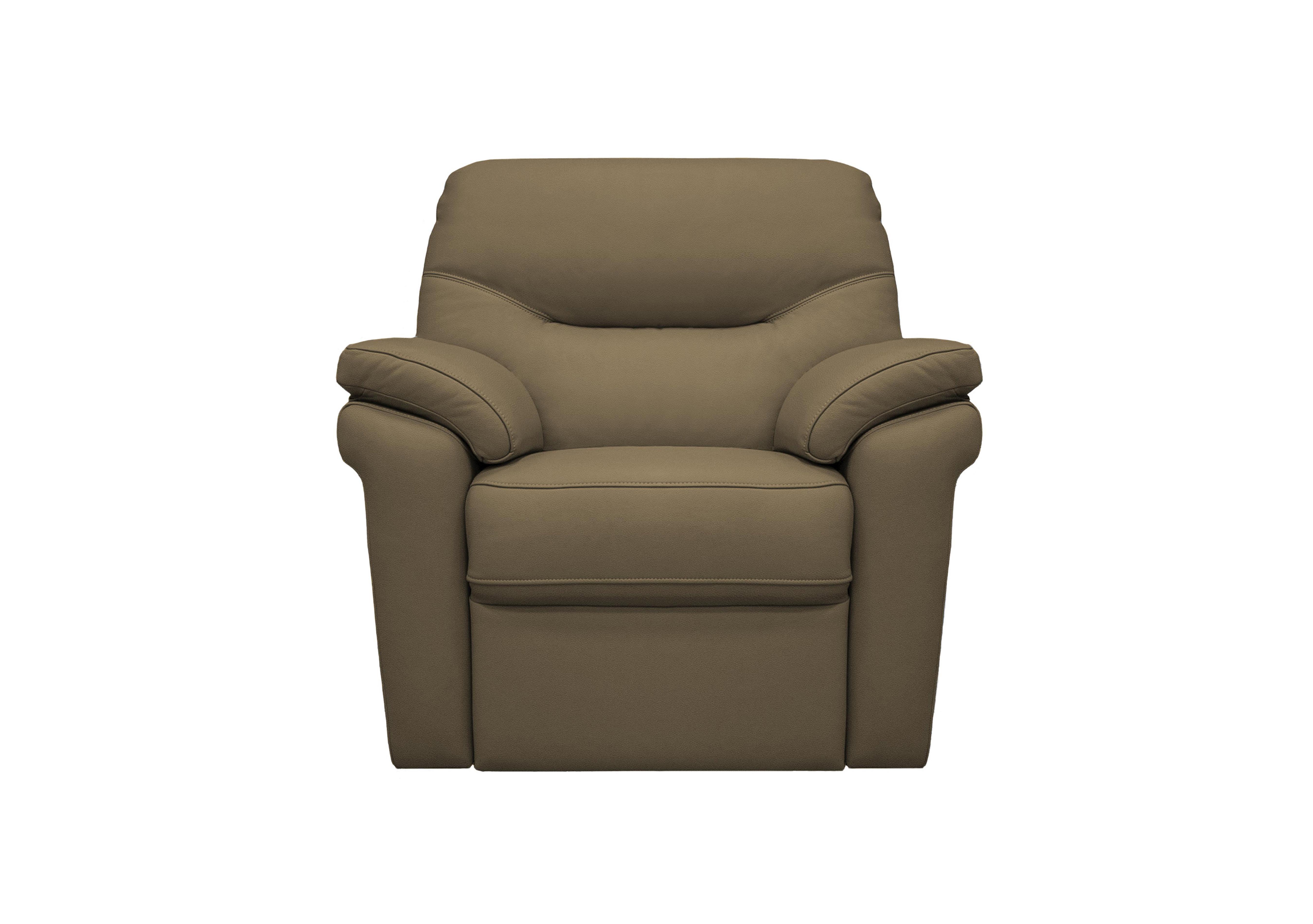 Seattle Leather Armchair in P216 Capri Mushroom on Furniture Village
