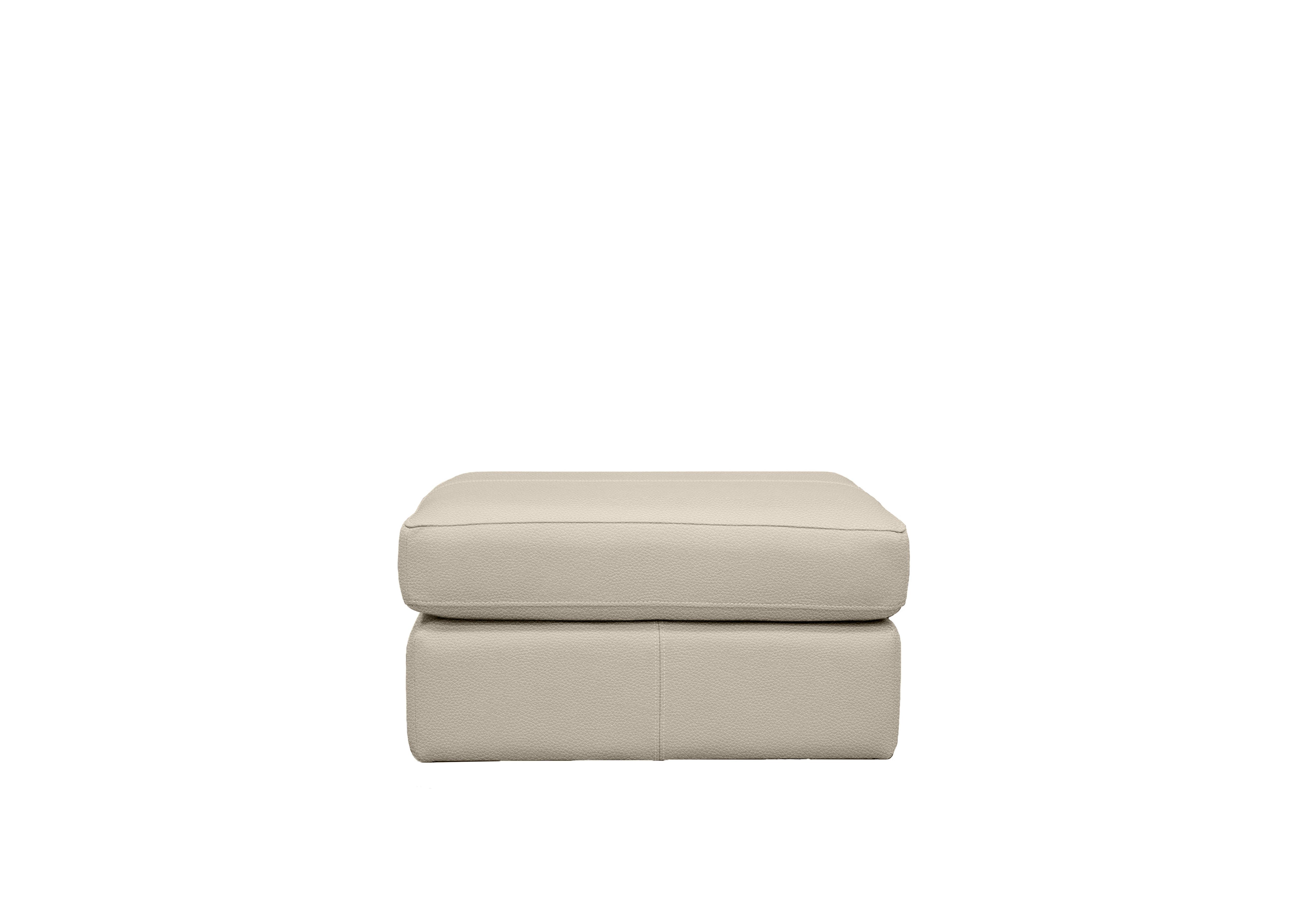 Seattle Leather Footstool in H007 Durham Dove on Furniture Village