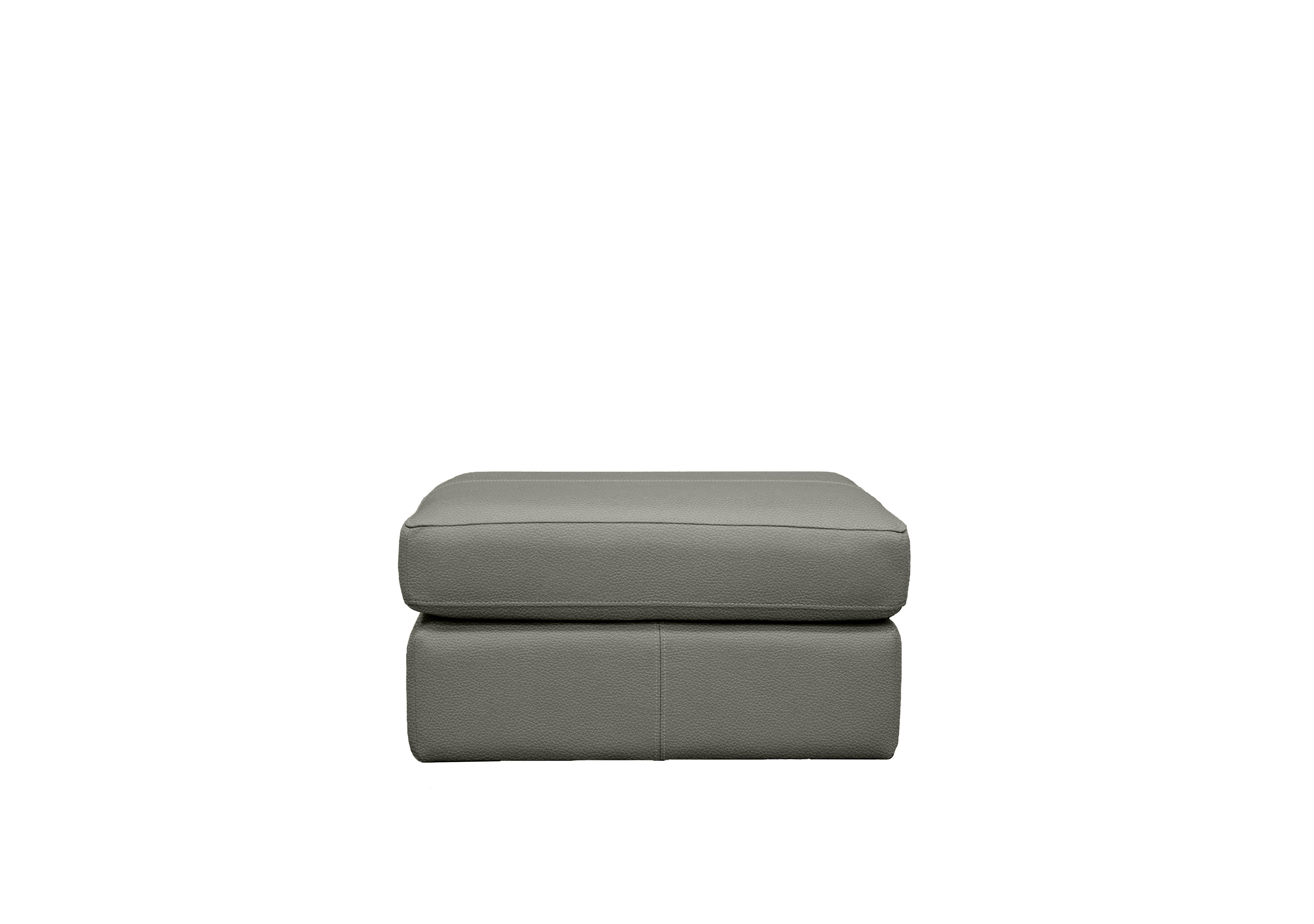 Seattle Leather Footstool in H008 Durham Steel on Furniture Village