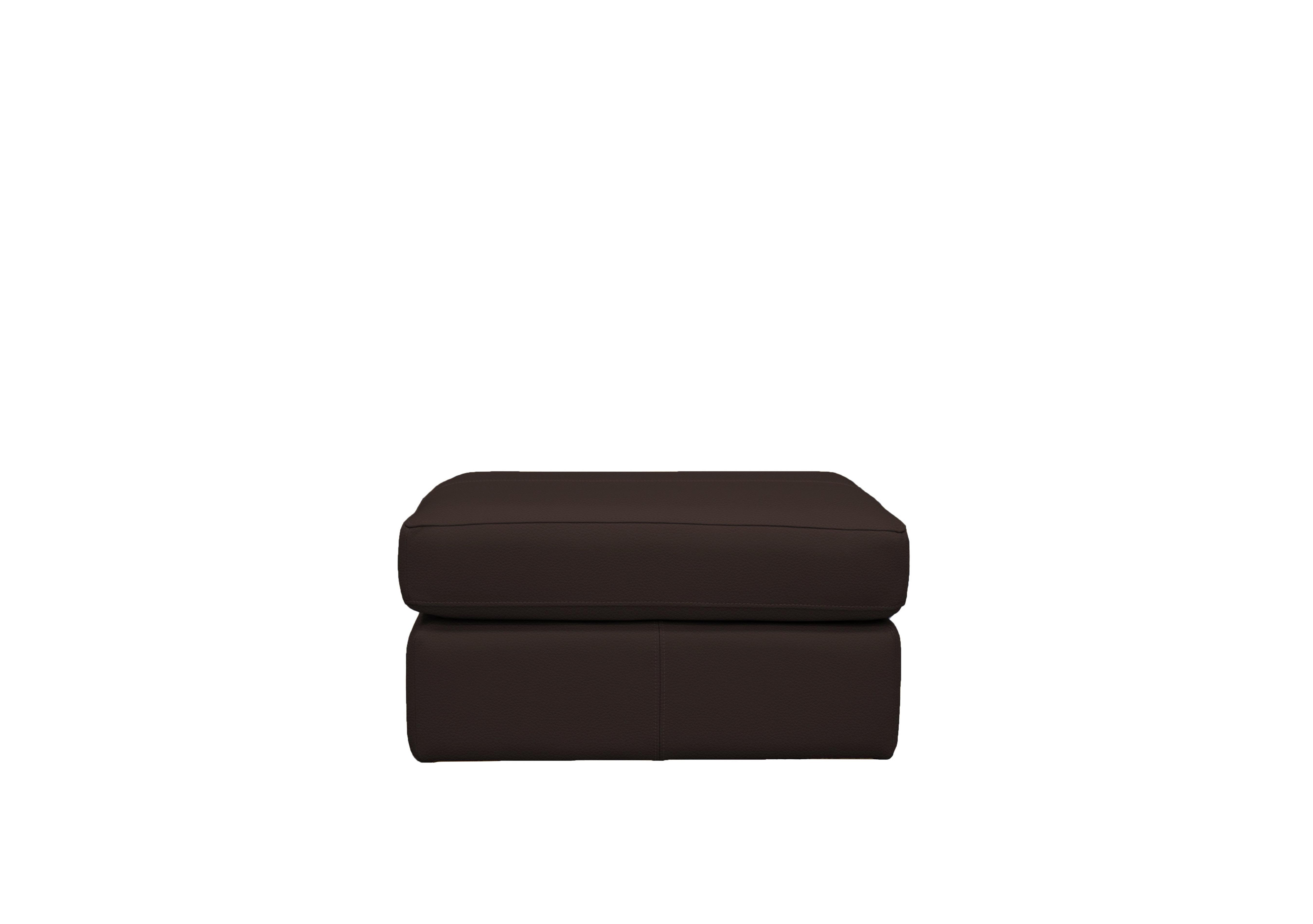 Seattle Leather Footstool in P200 Capri Chocolate on Furniture Village