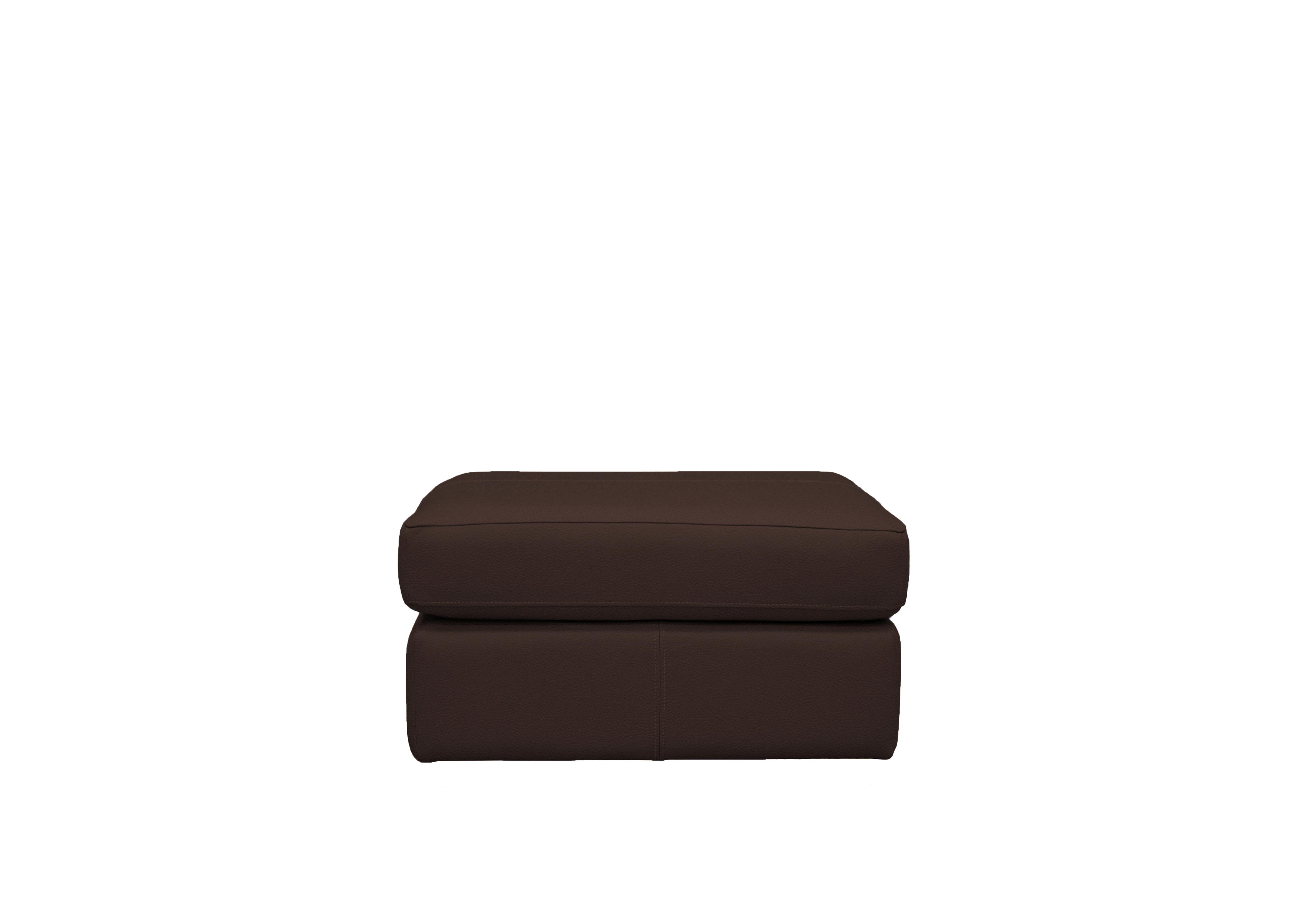 Seattle Leather Footstool in P210 Capri Oak on Furniture Village