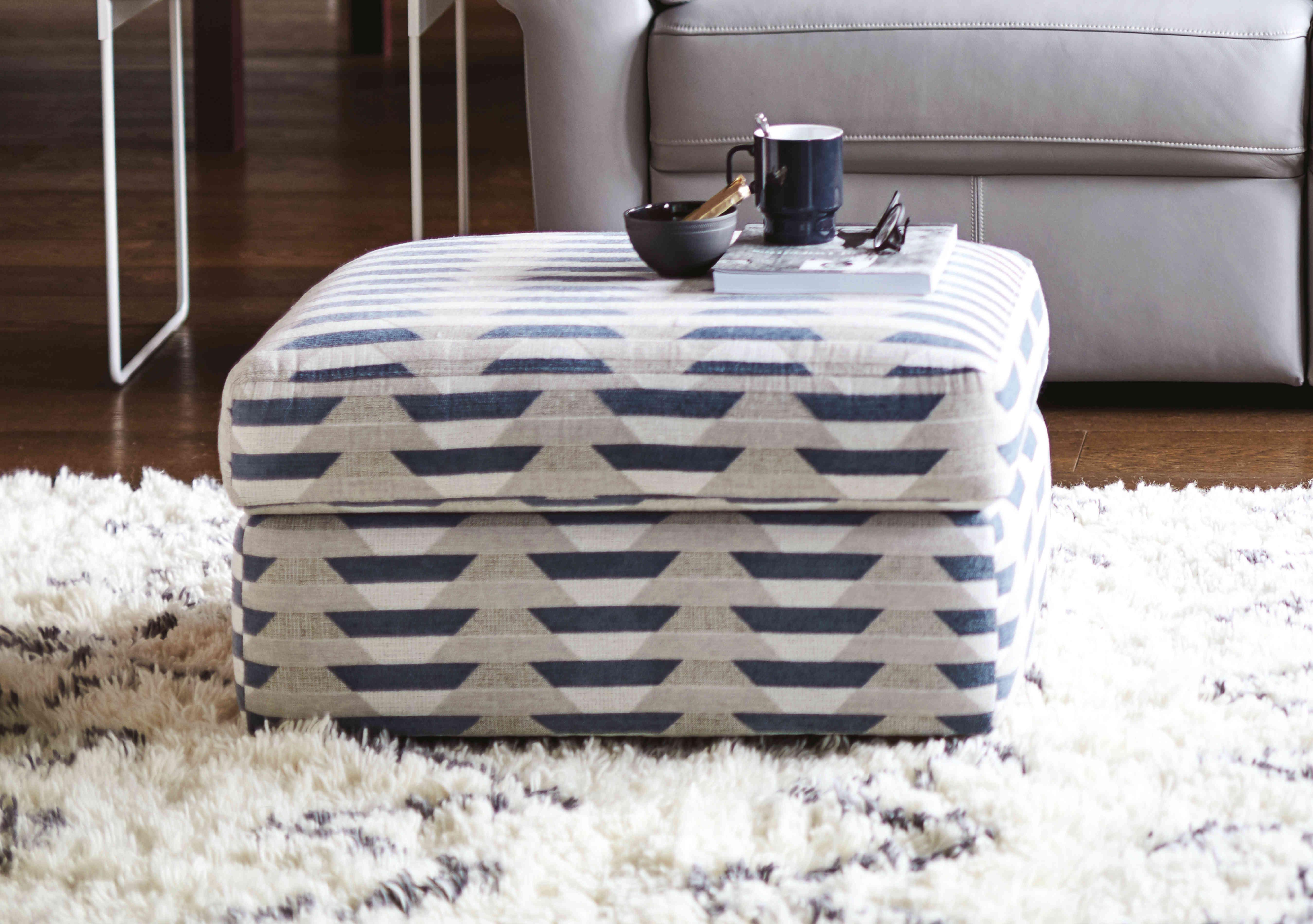 Seattle Fabric Storage Footstool in  on Furniture Village