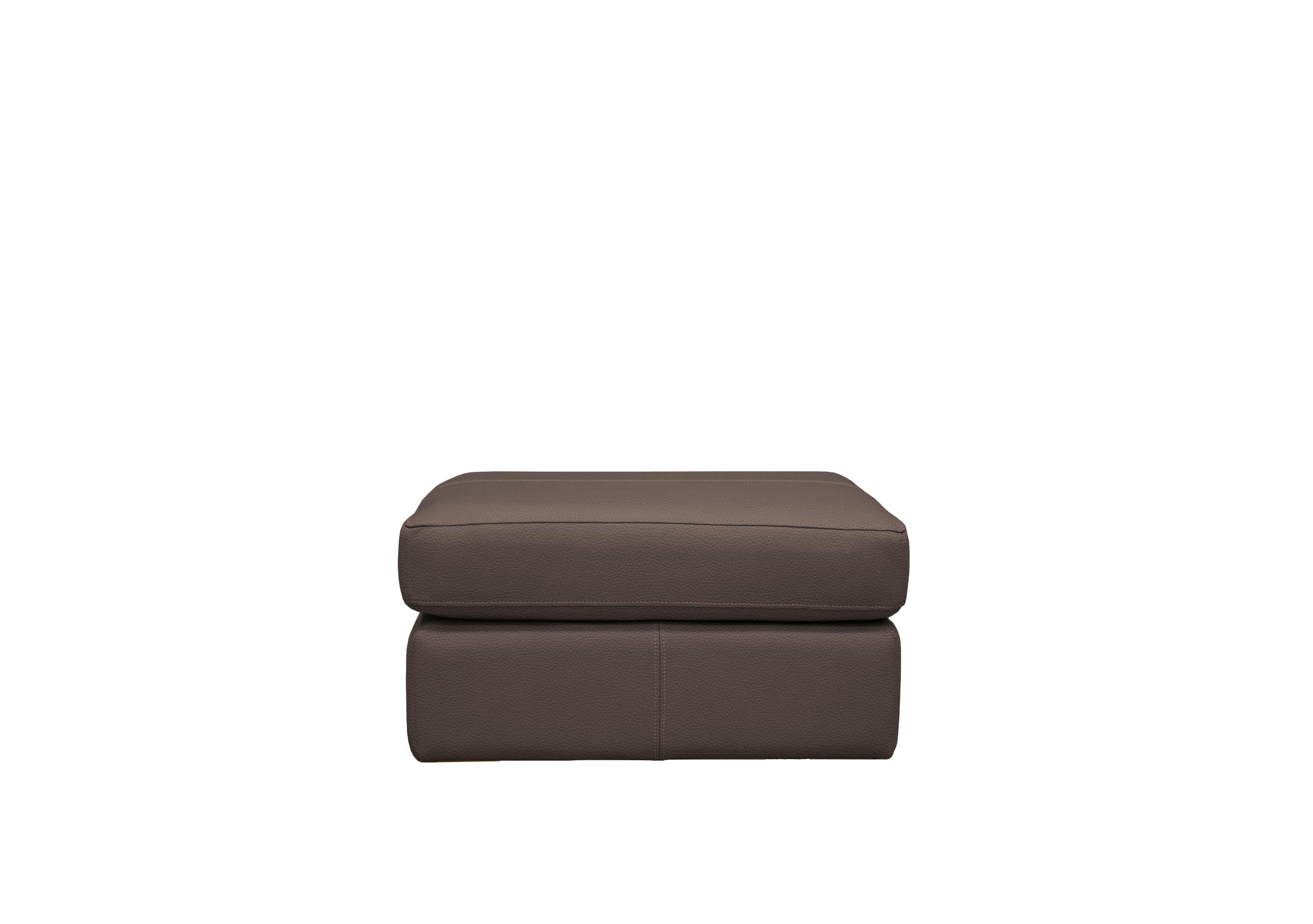 Seattle Leather Storage Footstool in H003 Oxford Chocolate on Furniture Village