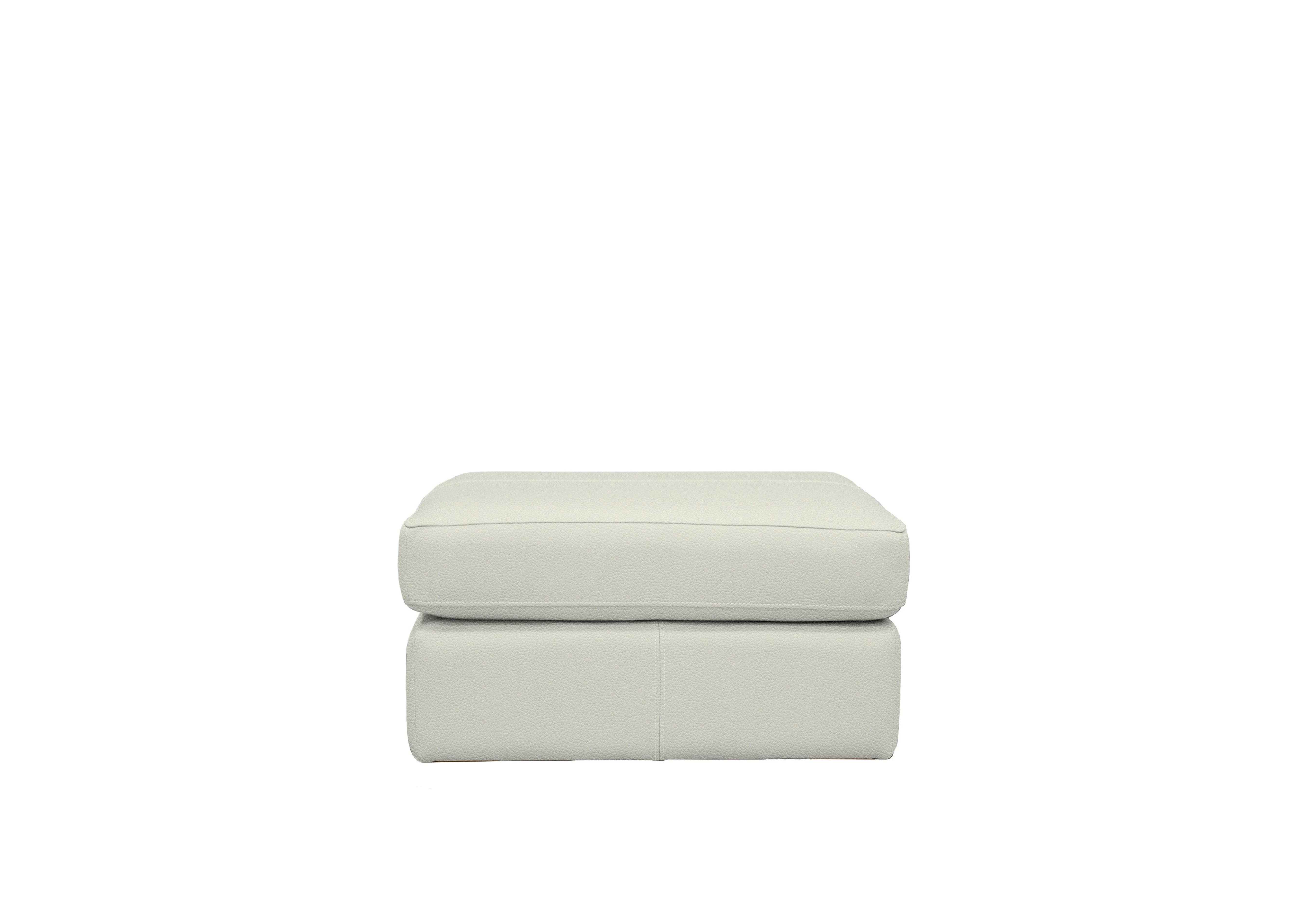 Seattle Leather Storage Footstool in H005 Oxford Chalk on Furniture Village