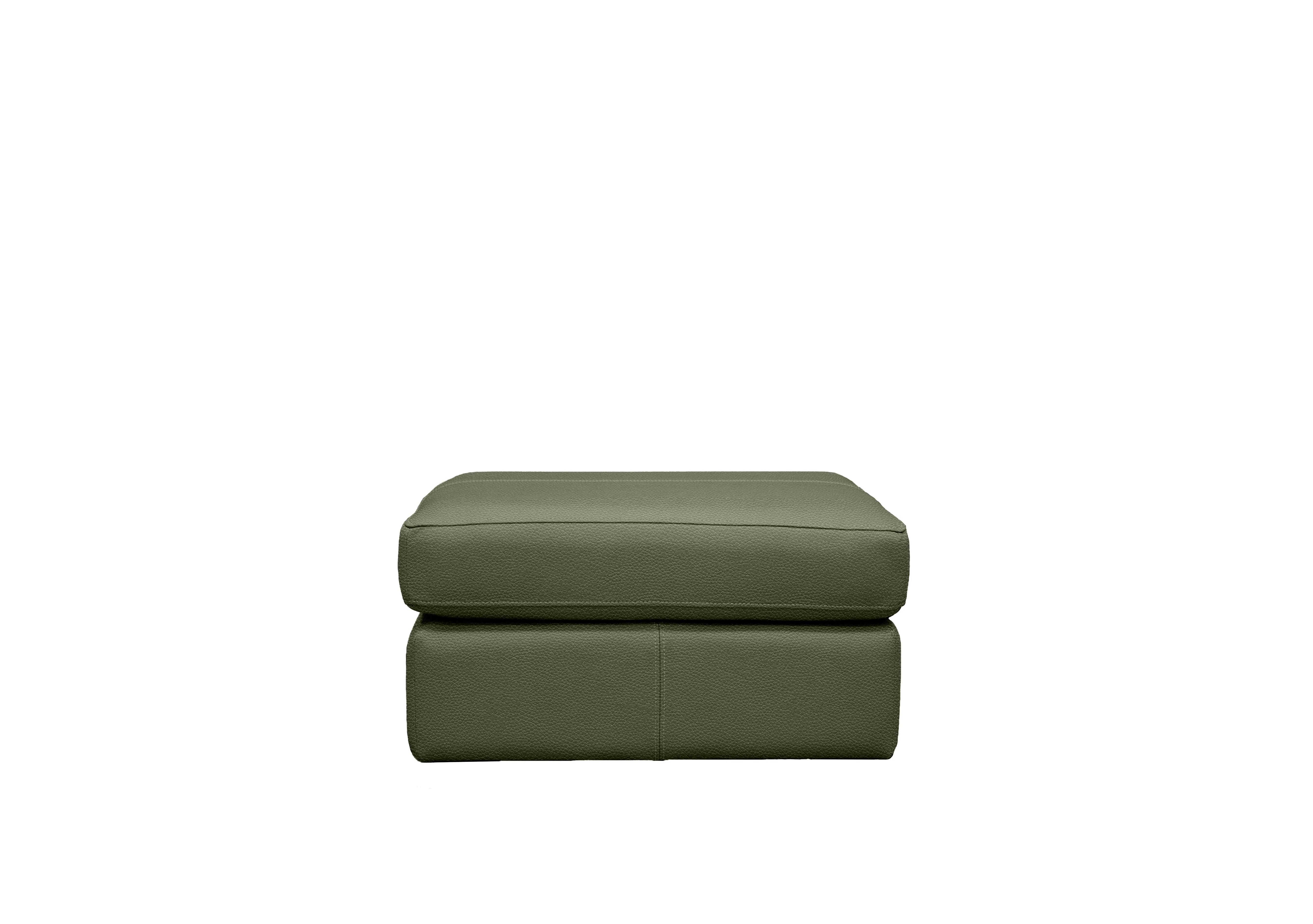 Seattle Leather Storage Footstool in H012 Durham Olive on Furniture Village
