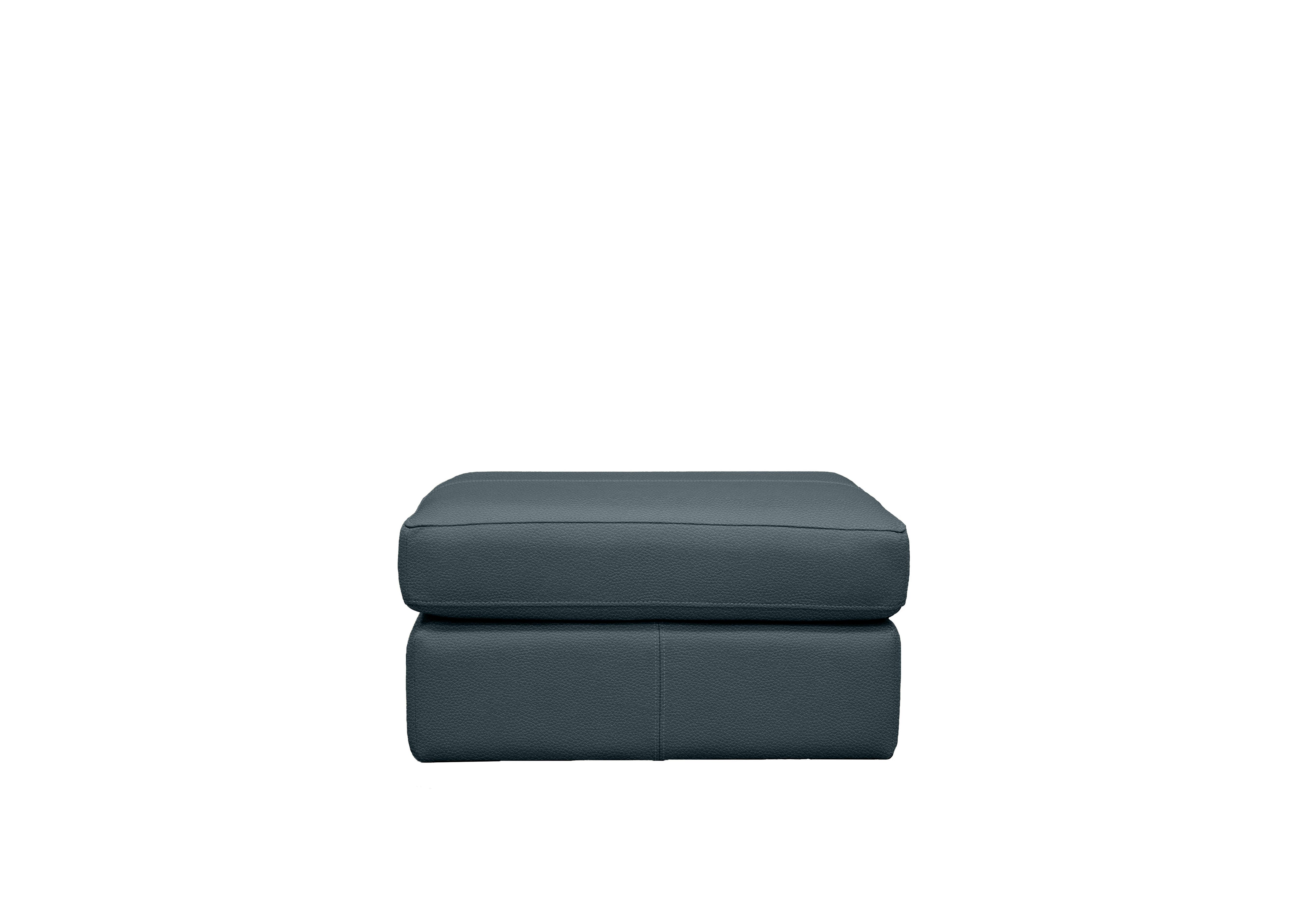 Seattle Leather Storage Footstool in H013 Durham Midnight on Furniture Village