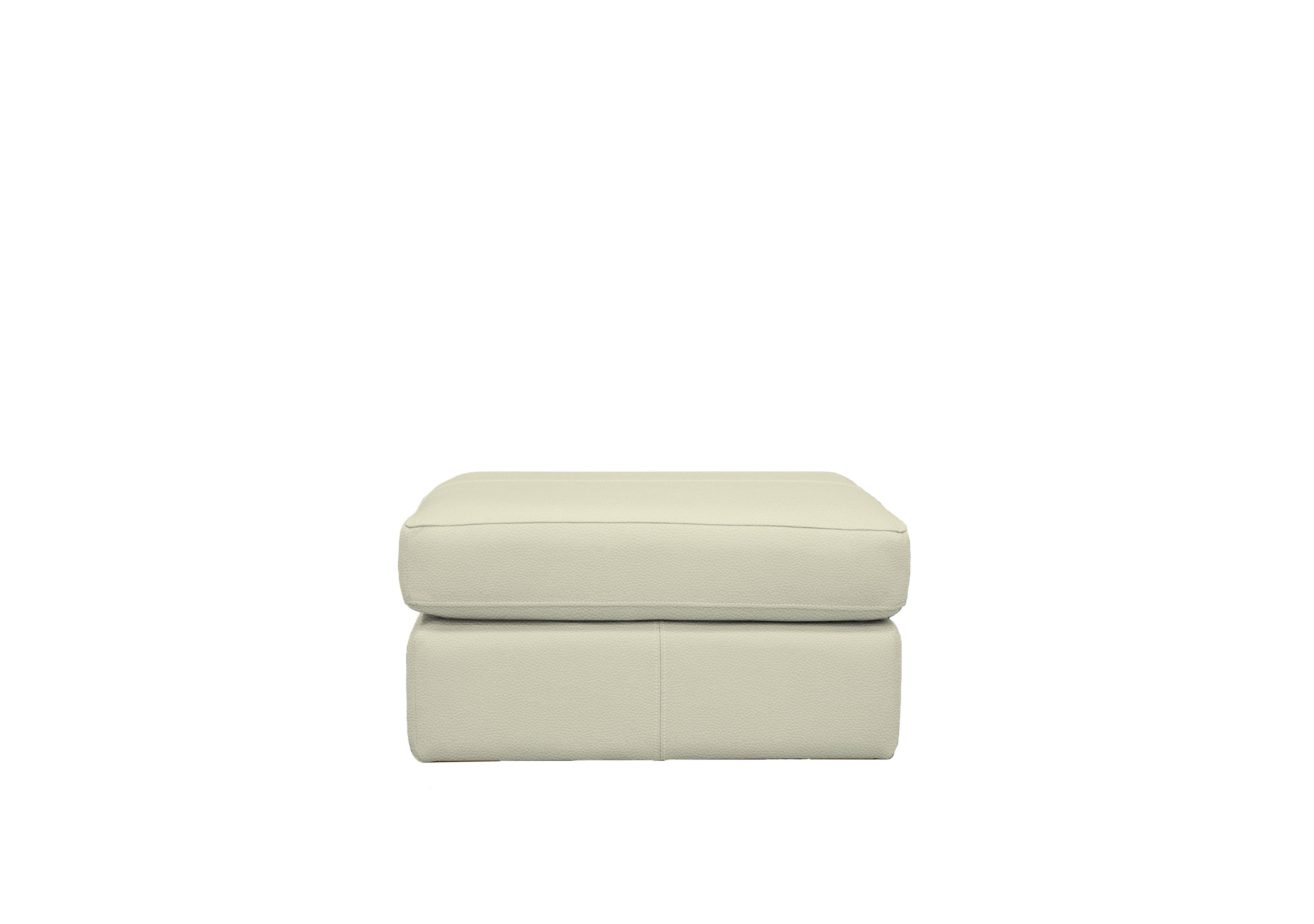 Seattle Leather Storage Footstool in L840 Cambridge Chalk on Furniture Village