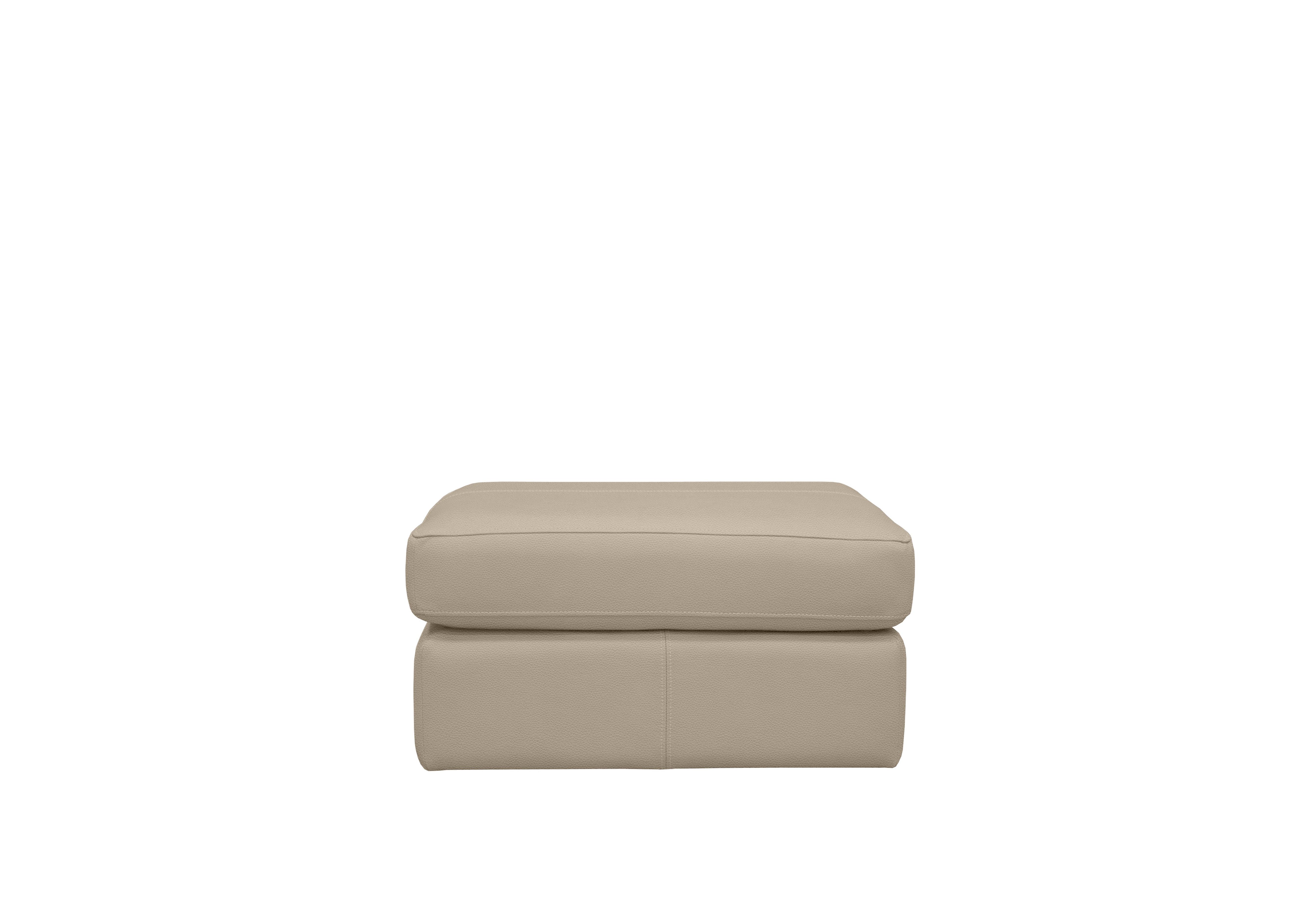 Seattle Leather Storage Footstool in L844 Cambridge Plaster on Furniture Village