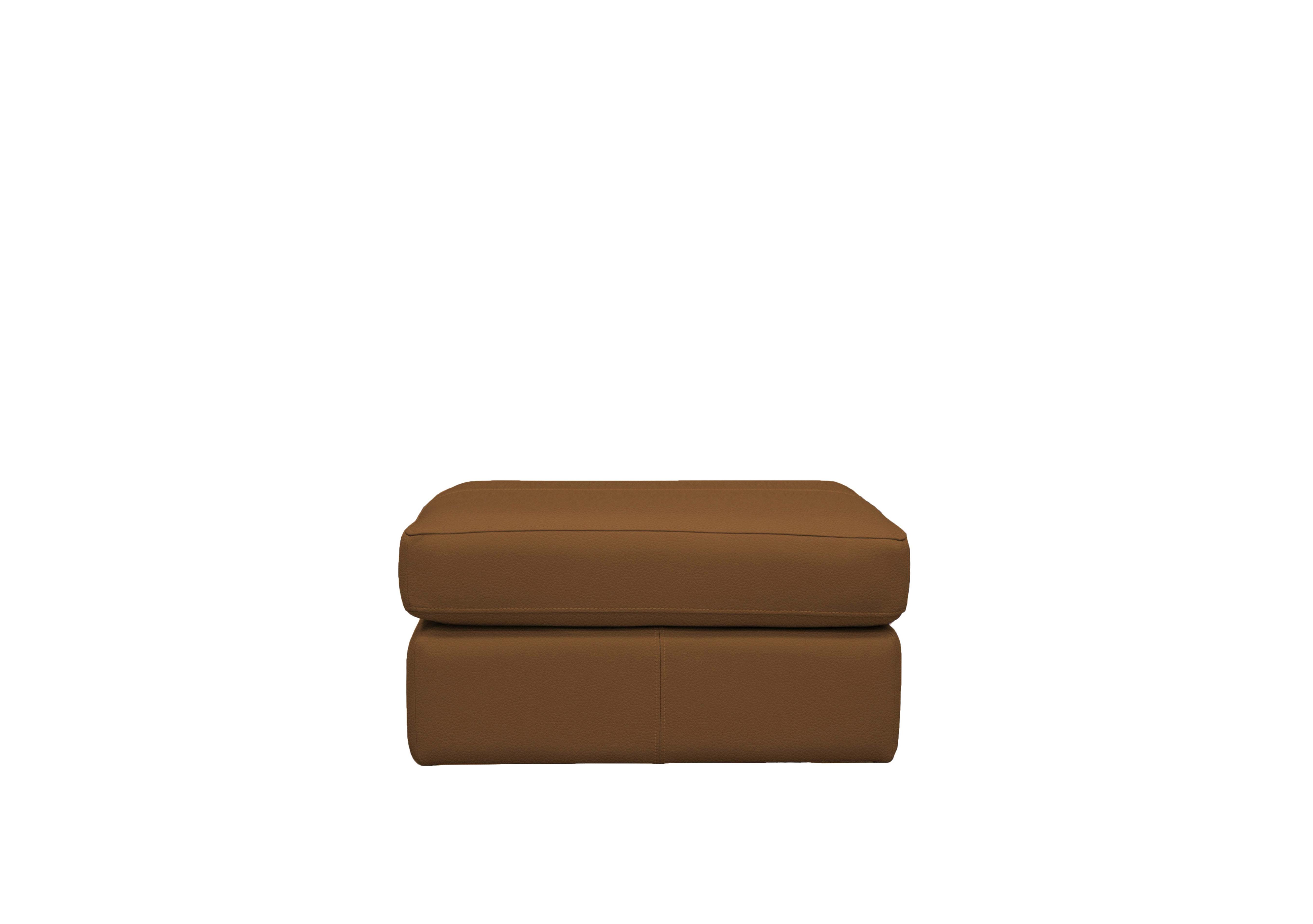 Seattle Leather Storage Footstool in L847 Cambridge Tan on Furniture Village