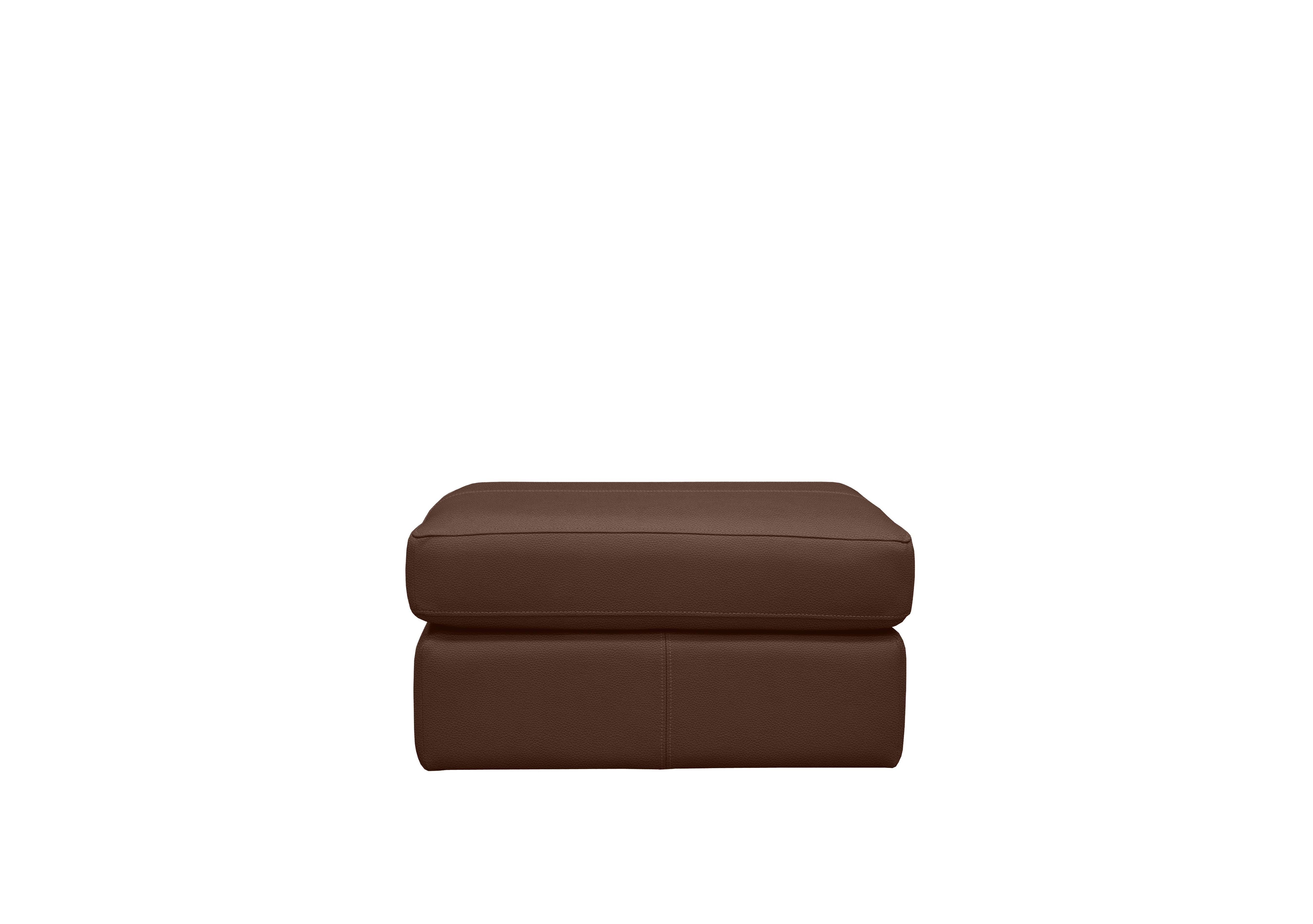 Seattle Leather Storage Footstool in L848 Cambridge Conker on Furniture Village