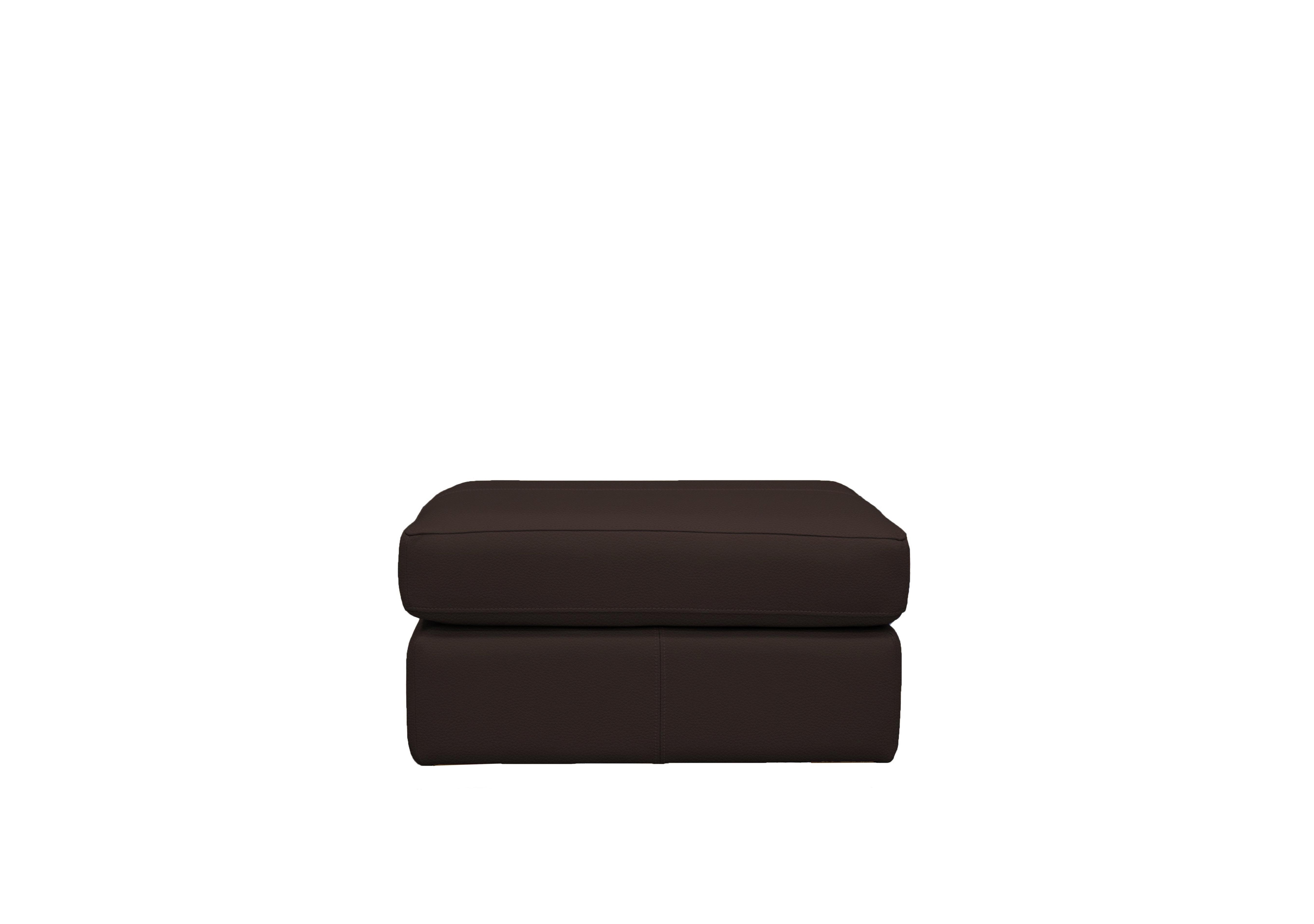 Seattle Leather Storage Footstool in P200 Capri Chocolate on Furniture Village