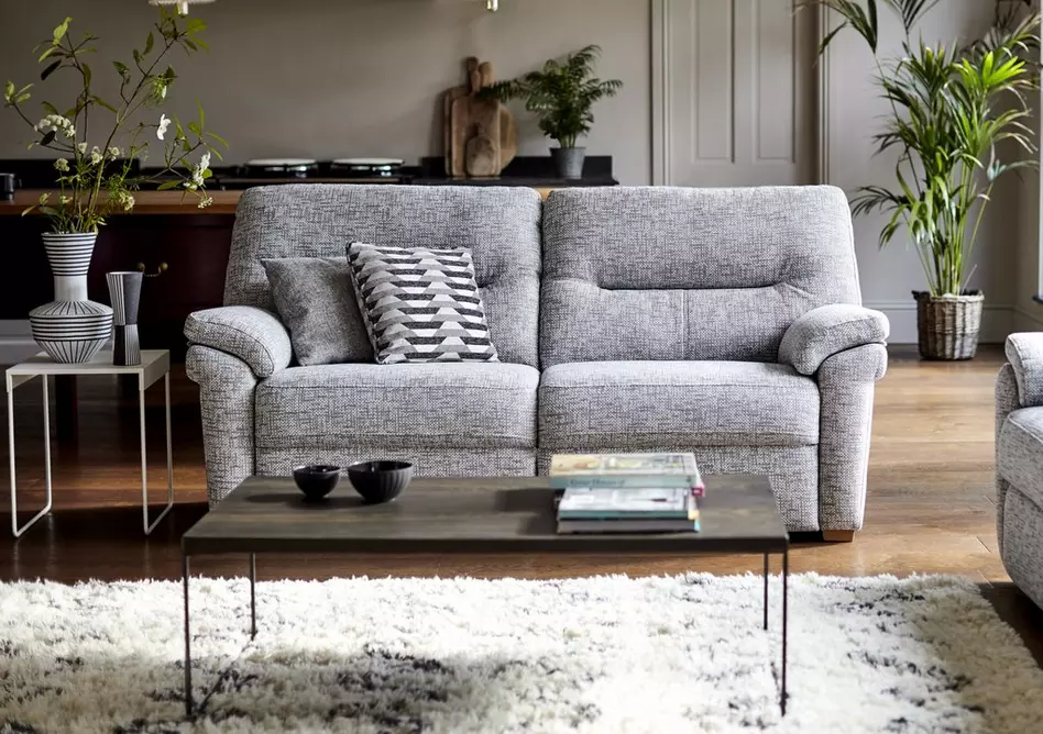 Seattle 2.5 Seater Fabric Sofa with Wooden Feet