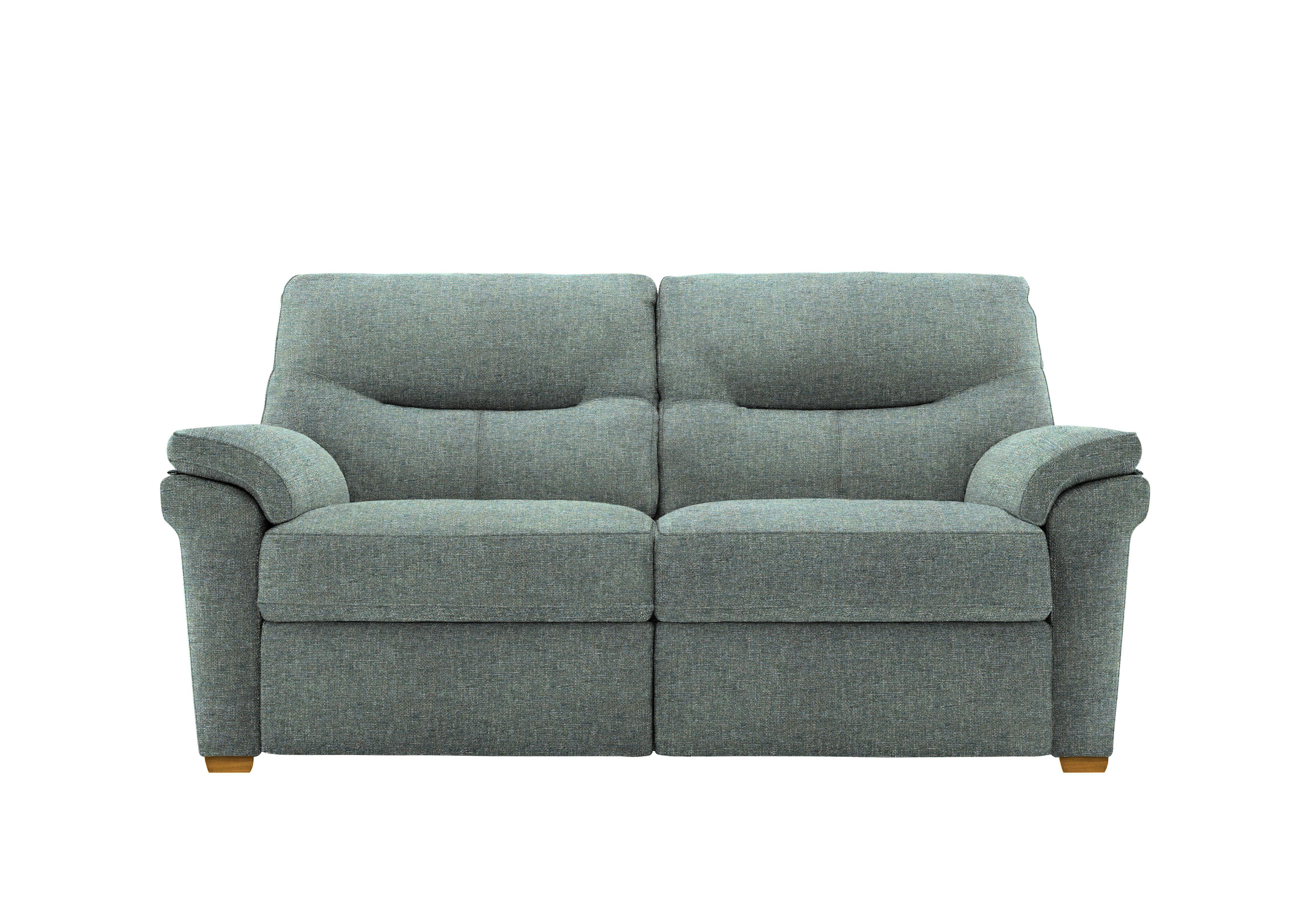 Seattle 2.5 Seater Fabric Sofa with Wooden Feet in A020 Dapple Kingfisher Ok on Furniture Village