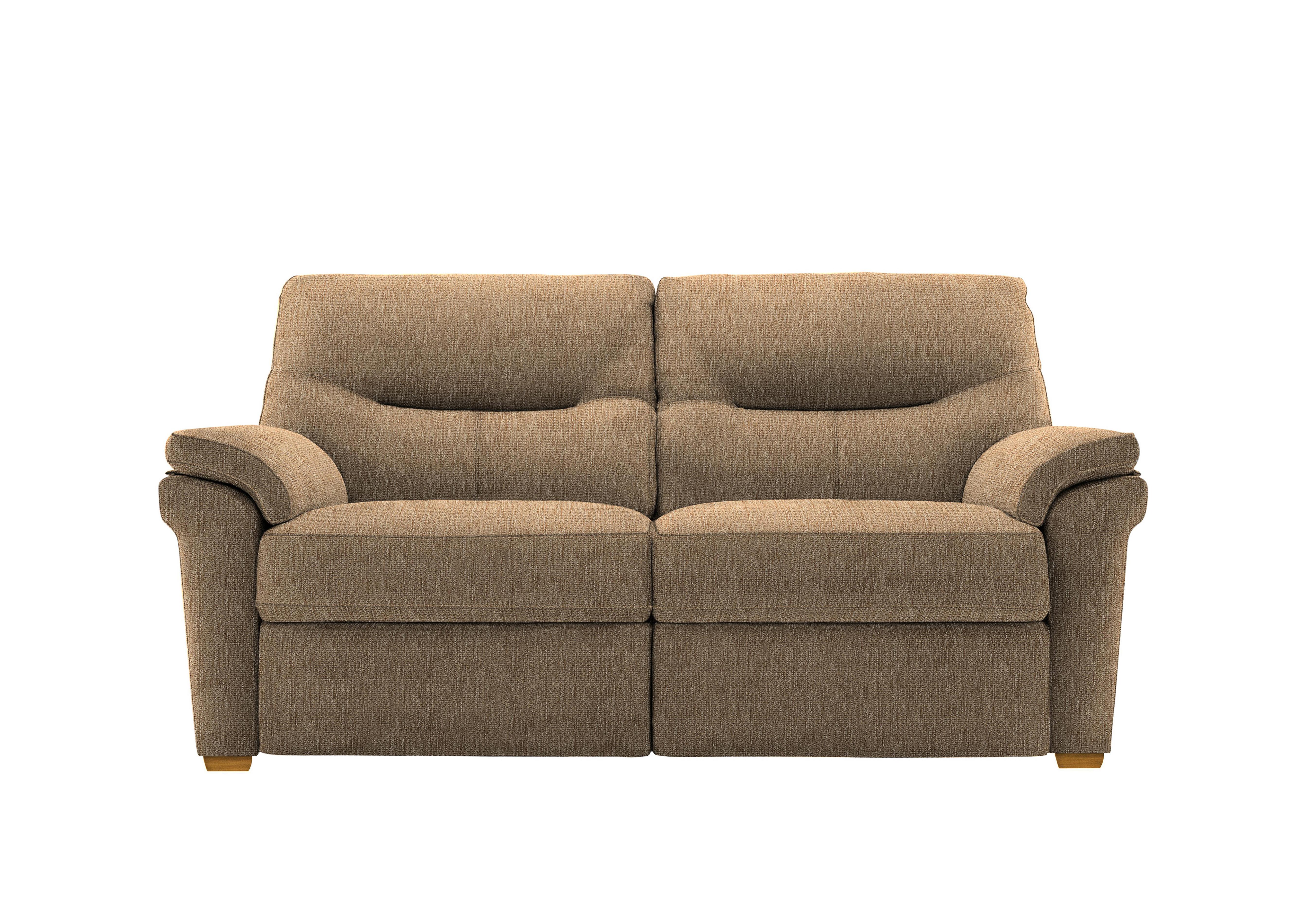 Seattle 2.5 Seater Fabric Sofa with Wooden Feet in A070 Boucle Cocoa Ok on Furniture Village
