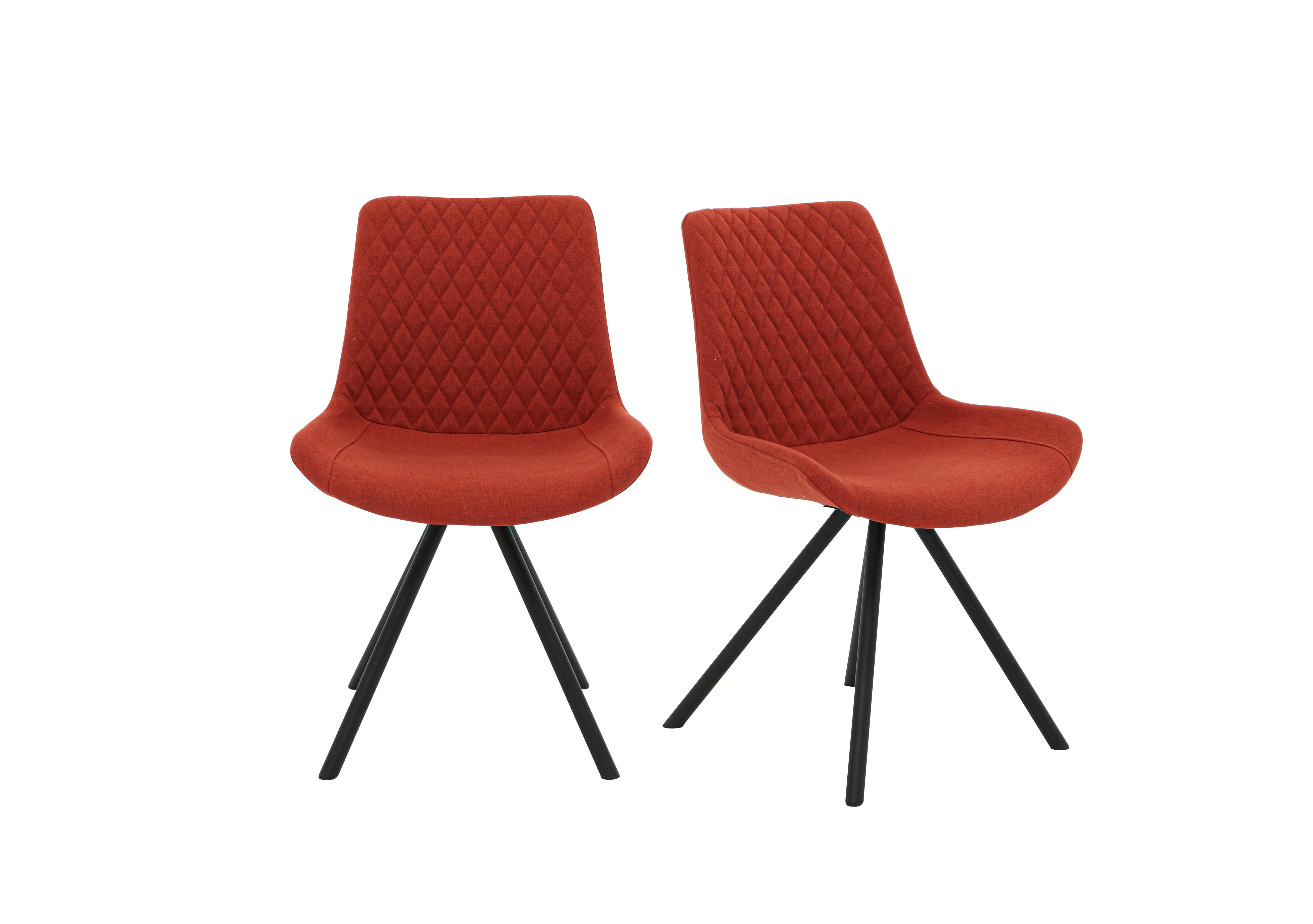 Rocket Pair of Dining Chairs in Burnt Orange on Furniture Village