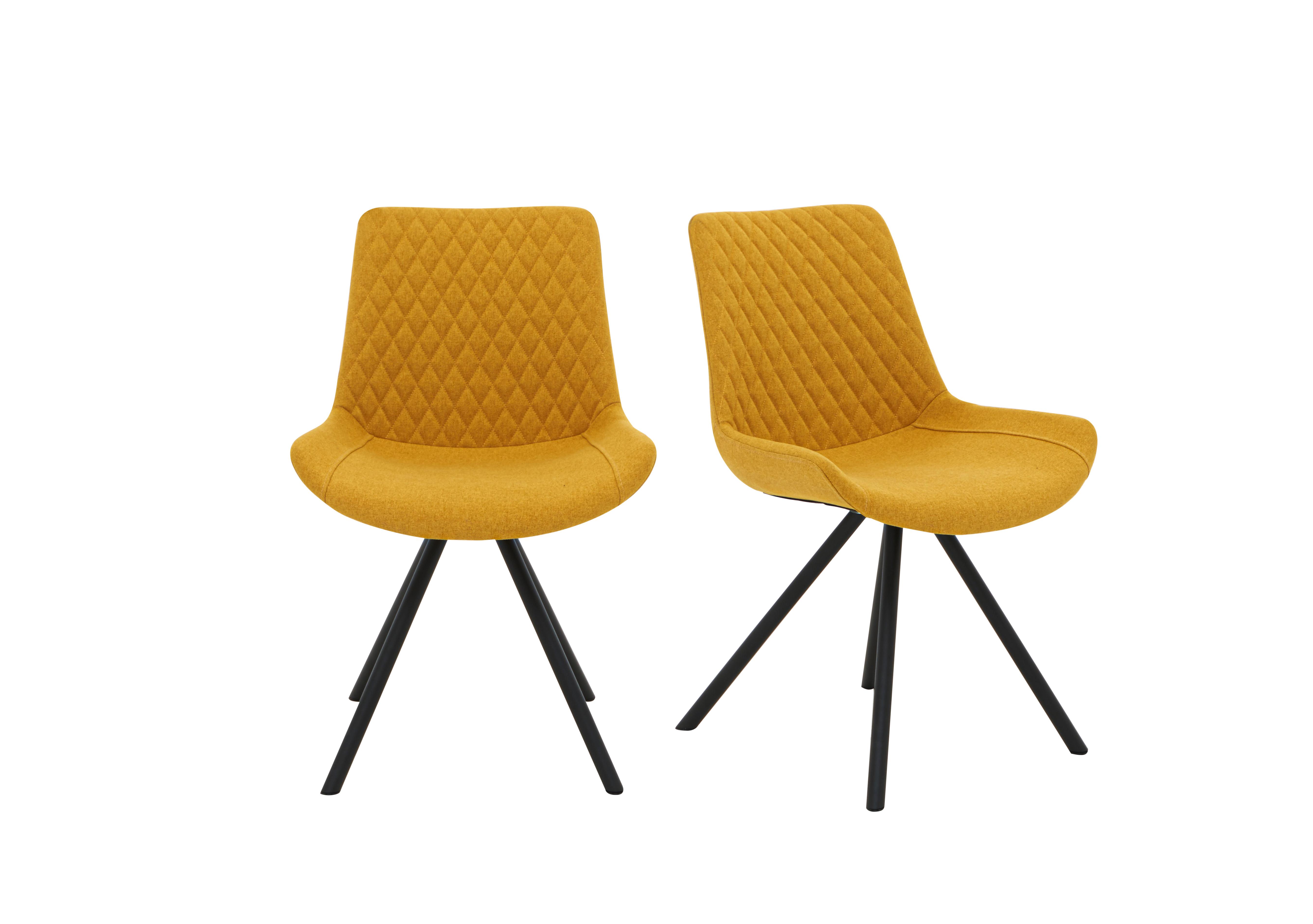 Rocket Pair of Dining Chairs in Saffron Yellow on Furniture Village