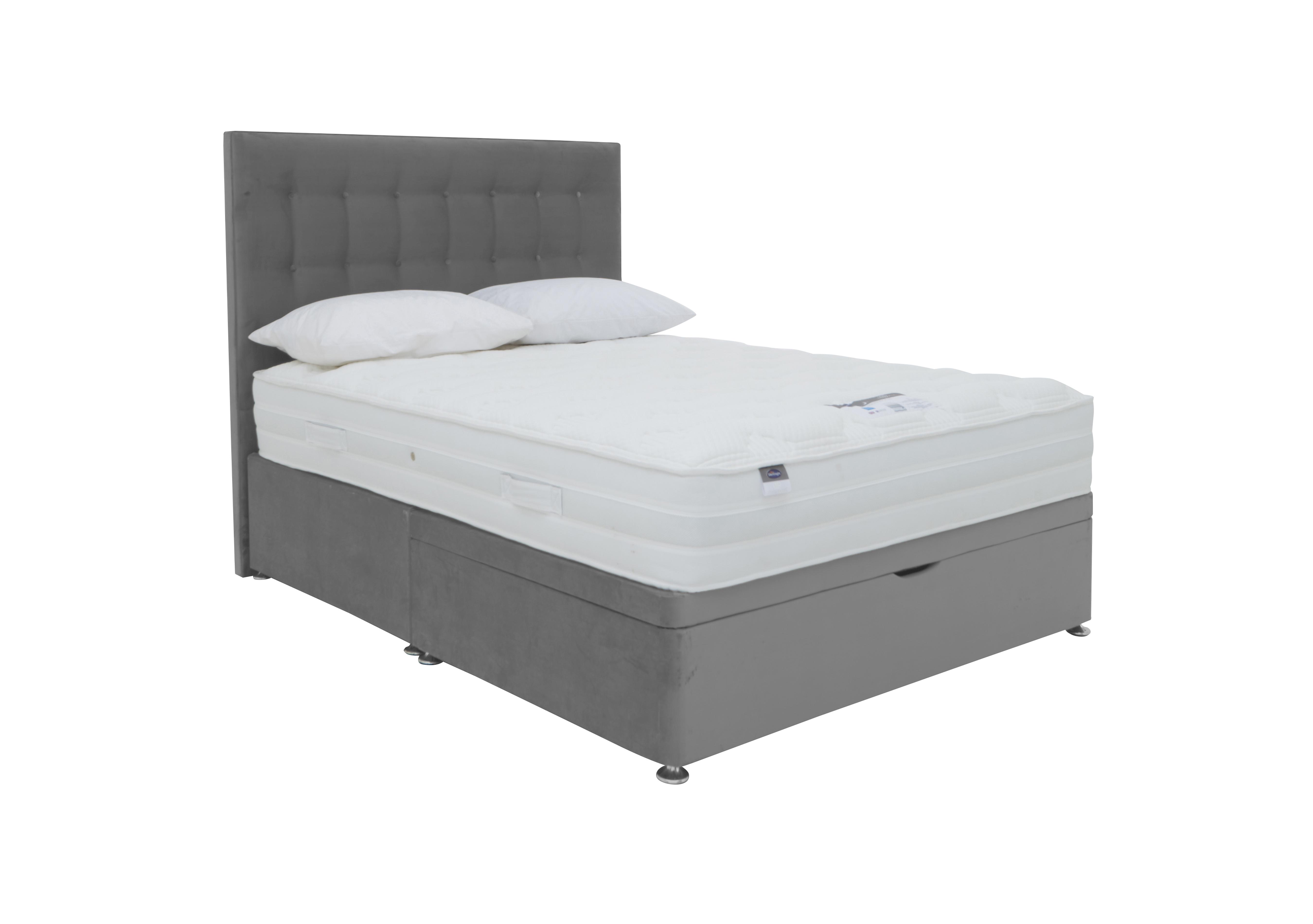 Eco Pocket Plus Half Ottoman Divan Set in Luxury Silver on Furniture Village