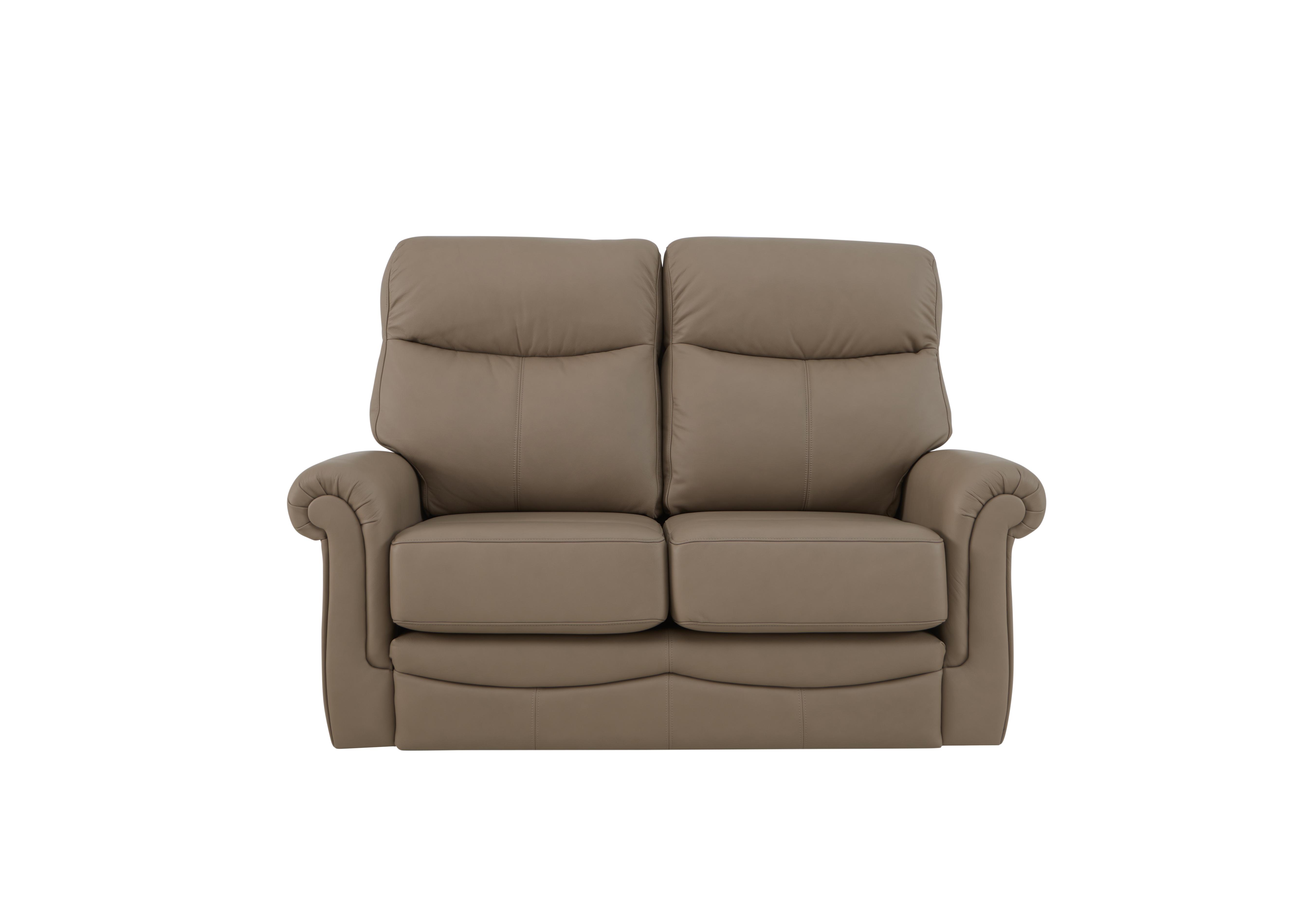 Avon Small 2 Seater Leather Sofa in L846 Cambridge Taupe on Furniture Village