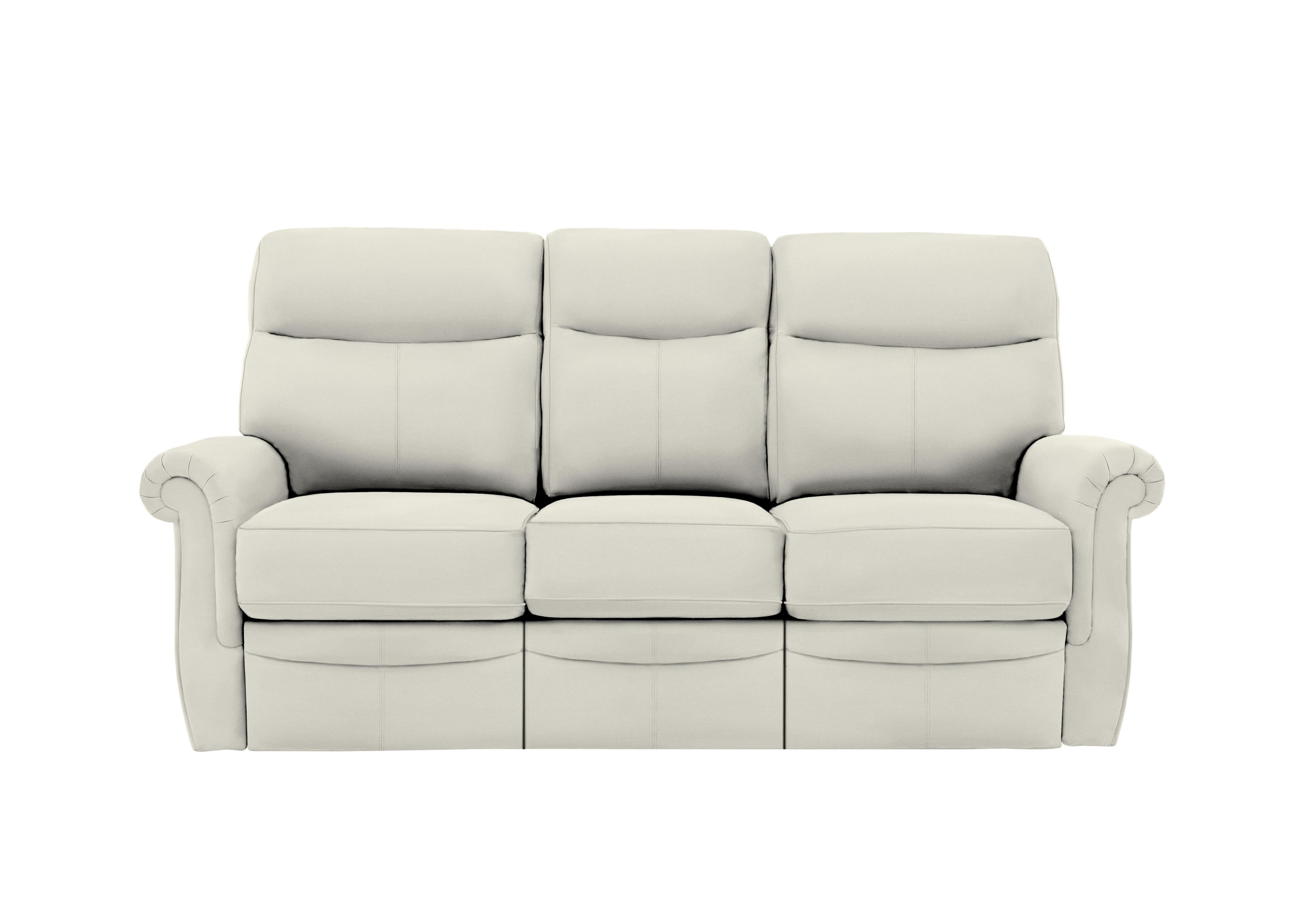 Avon 3 Seater Leather Sofa in H006 Oxford Light Grey on Furniture Village