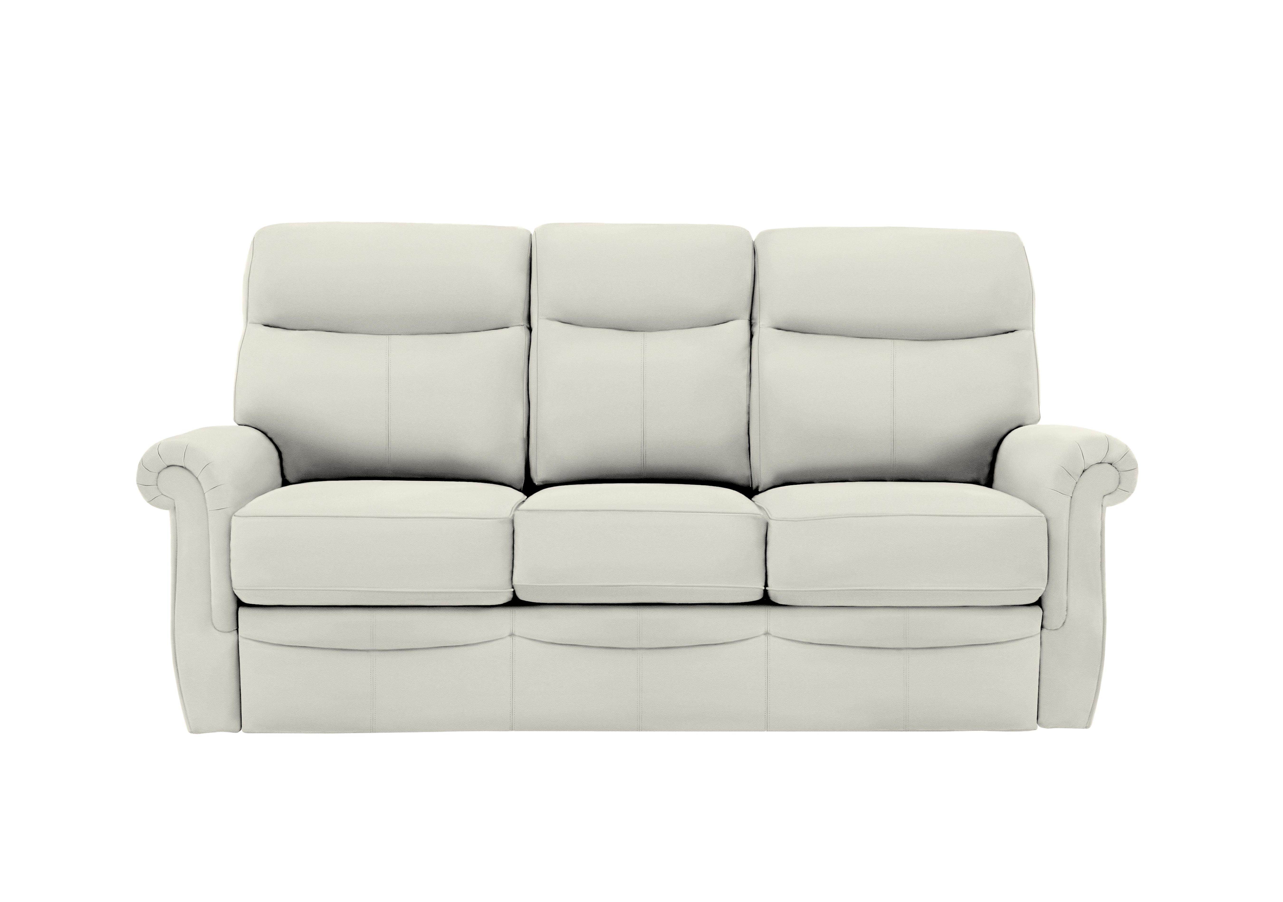 Avon 3 Seater Leather Sofa in H006 Oxford Light Grey on Furniture Village