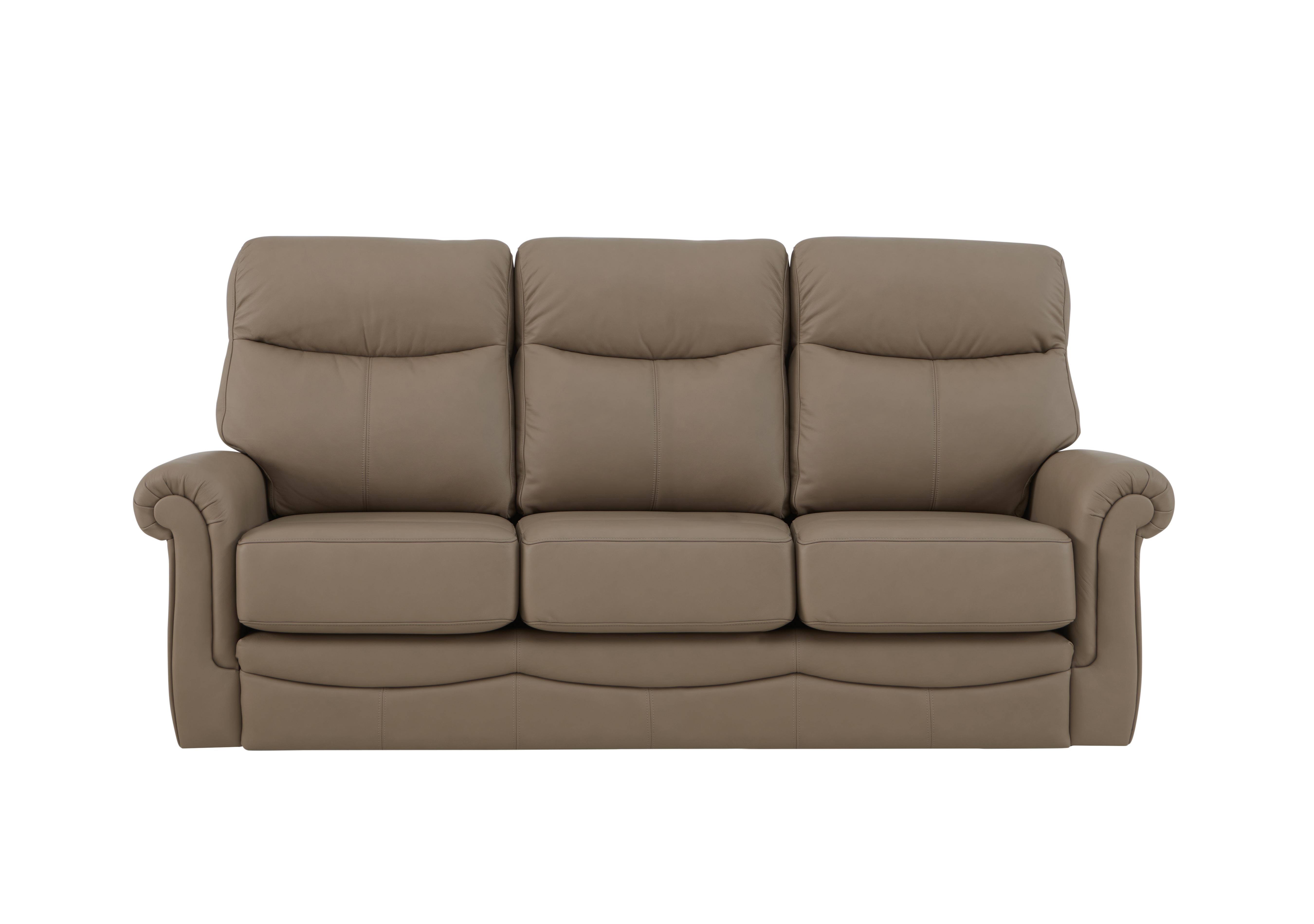 Avon 3 Seater Leather Sofa in L846 Cambridge Taupe on Furniture Village
