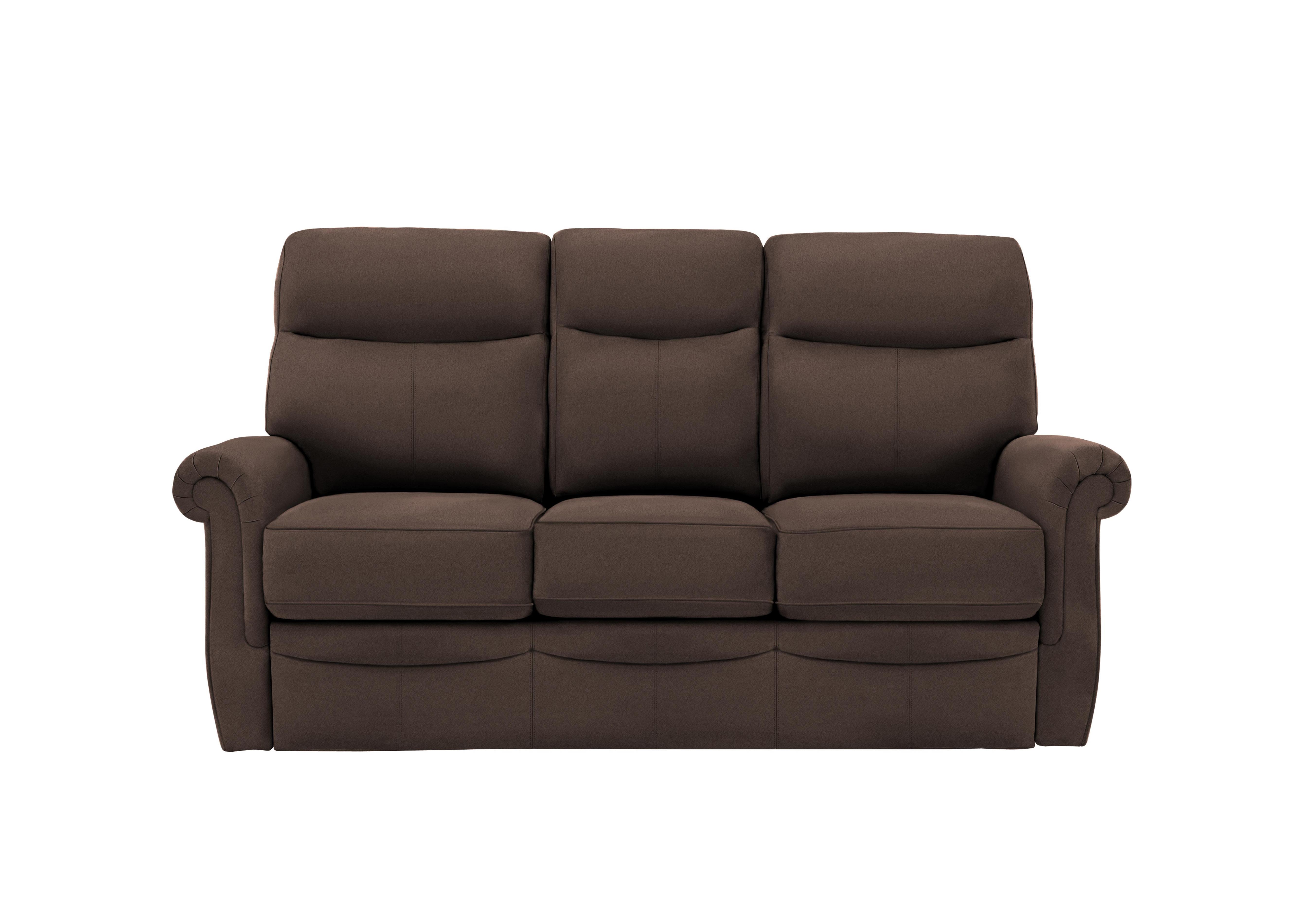 Avon Small 3 Seater Leather Sofa in P200 Capri Chocolate on Furniture Village