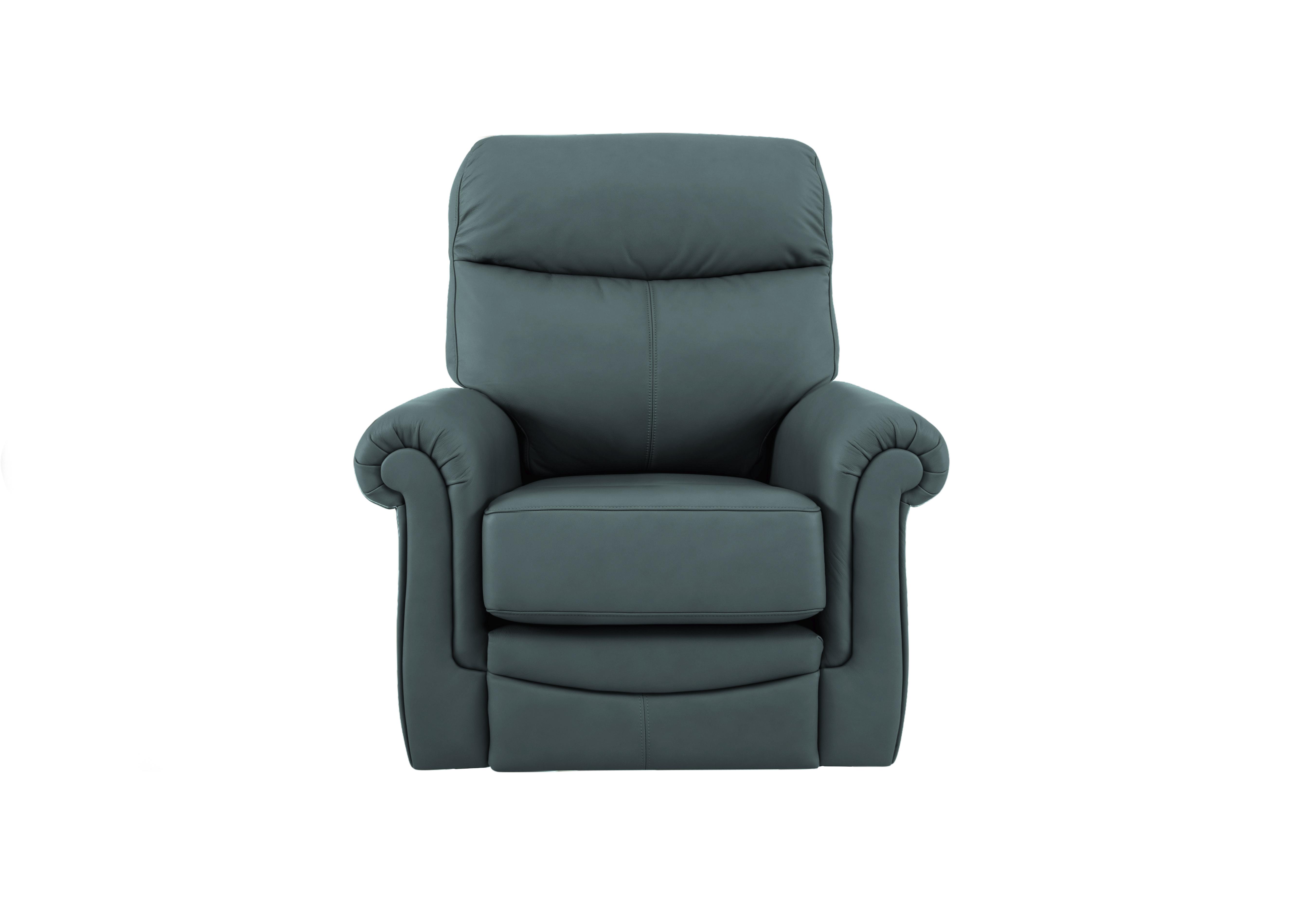 Avon Leather Recliner Armchair in L852 Cambridge Petrol Blue on Furniture Village