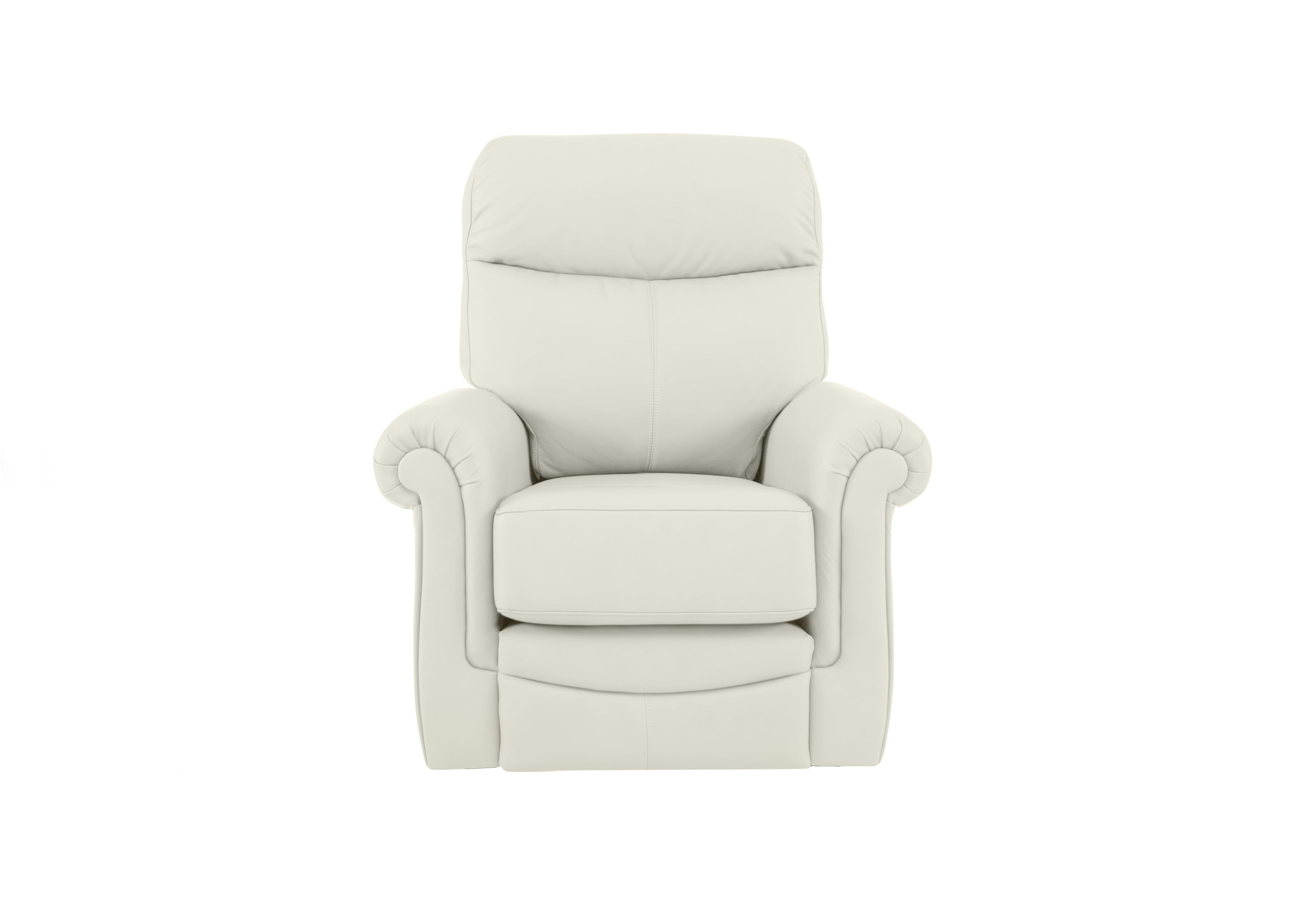 Avon Small Leather Armchair in H006 Oxford Light Grey on Furniture Village