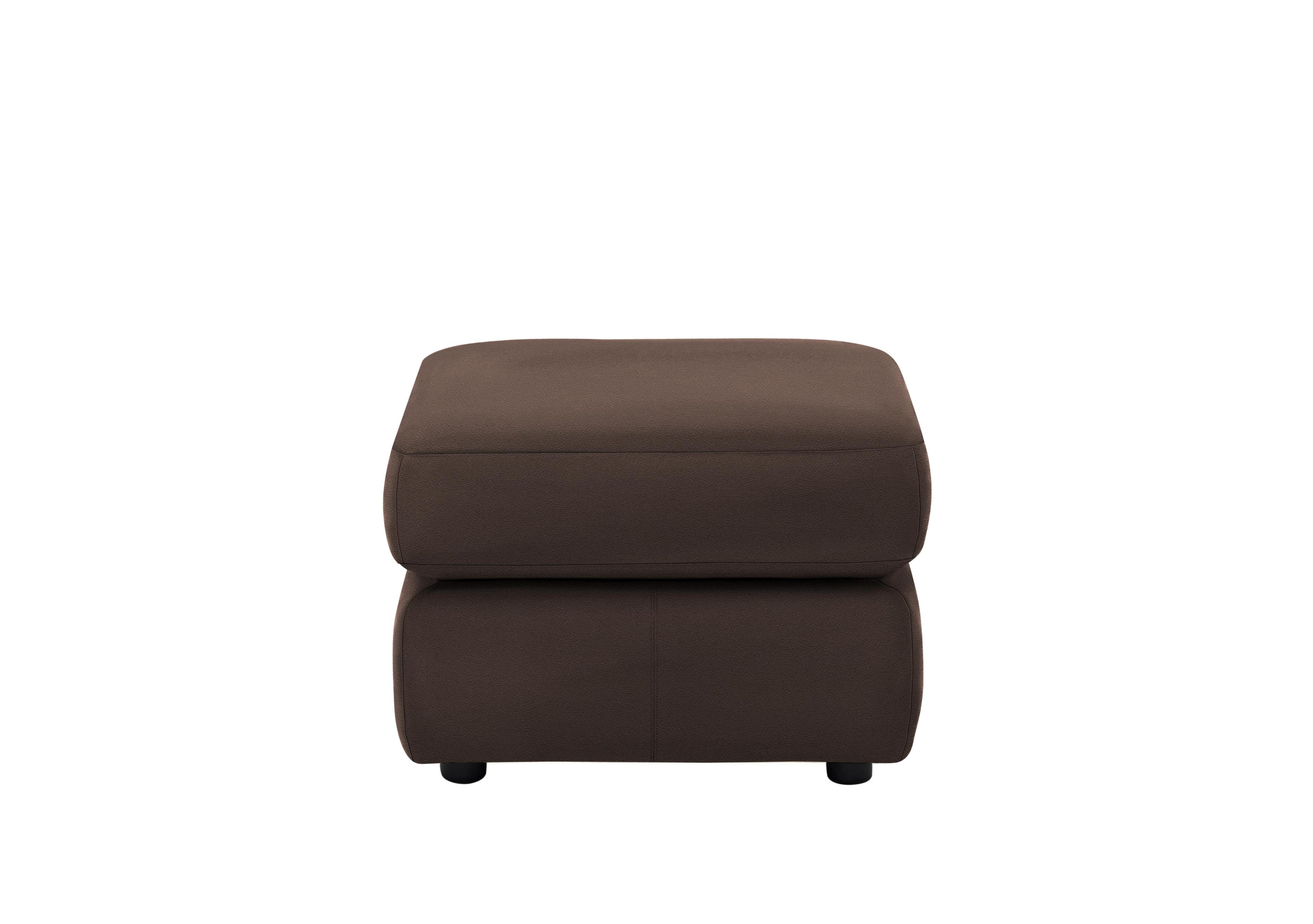 Avon Leather Footstool in P200 Capri Chocolate on Furniture Village