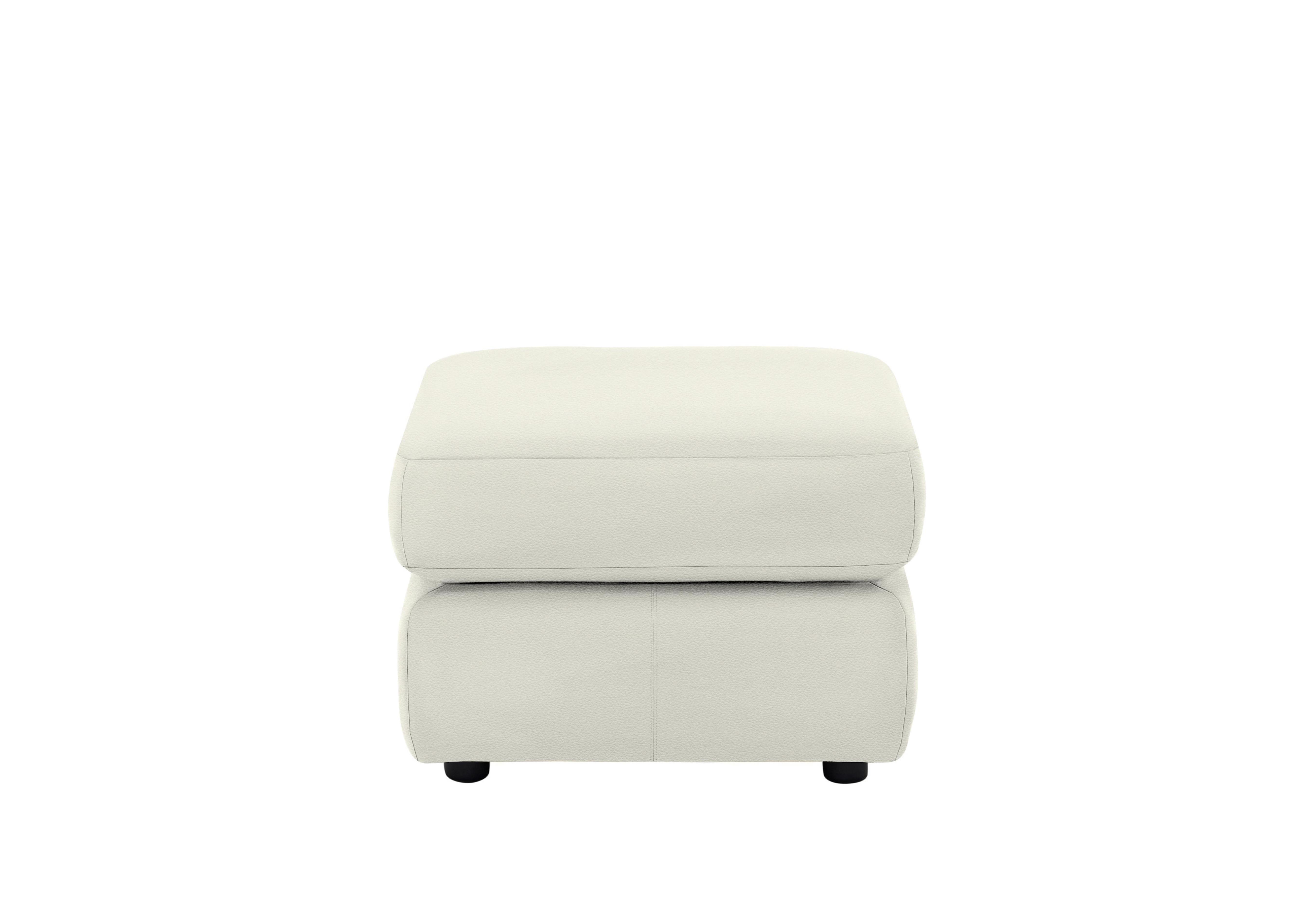 Avon Leather Storage Footstool in H005 Oxford Chalk on Furniture Village