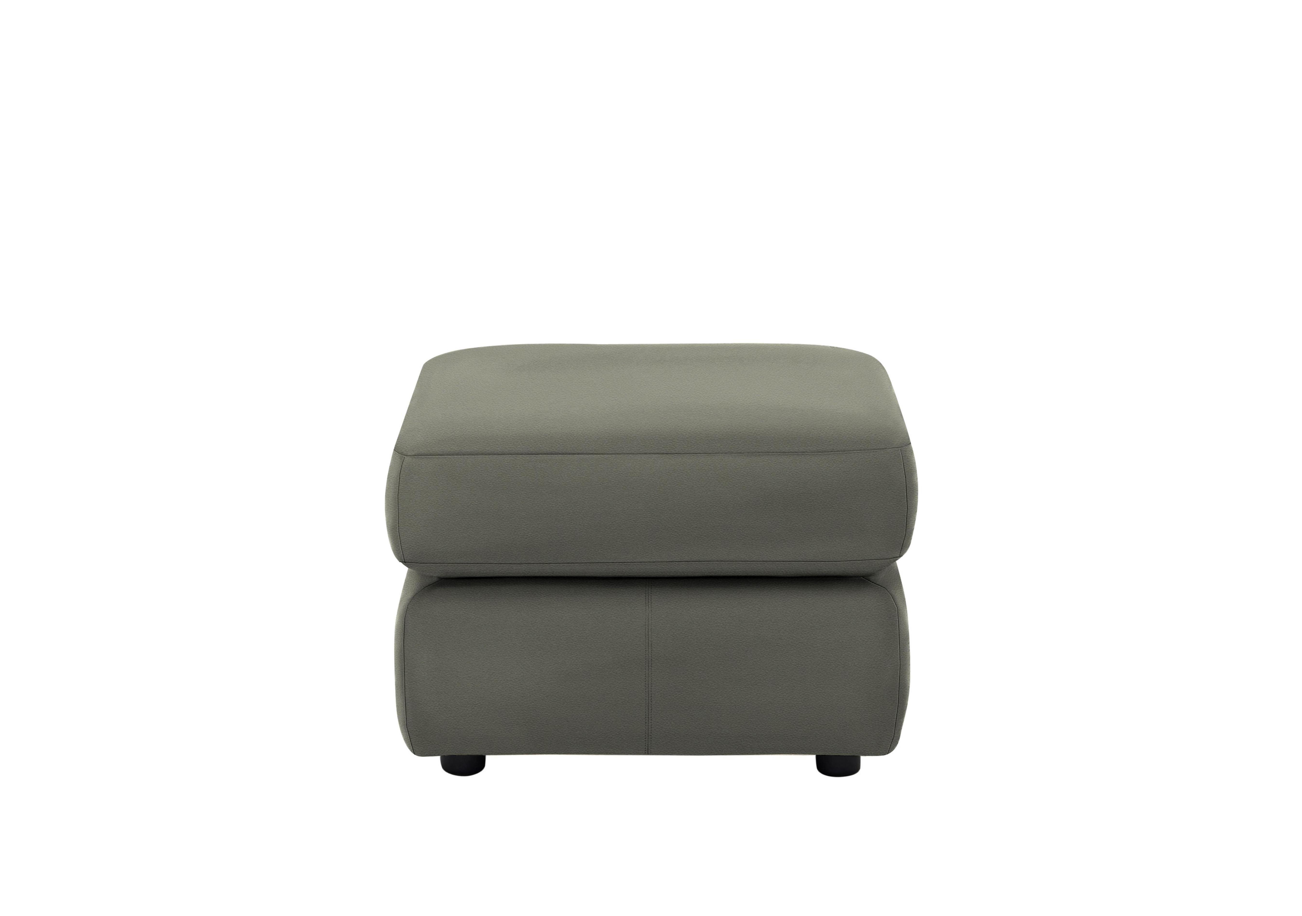 Avon Leather Storage Footstool in P222 Capri Grey on Furniture Village