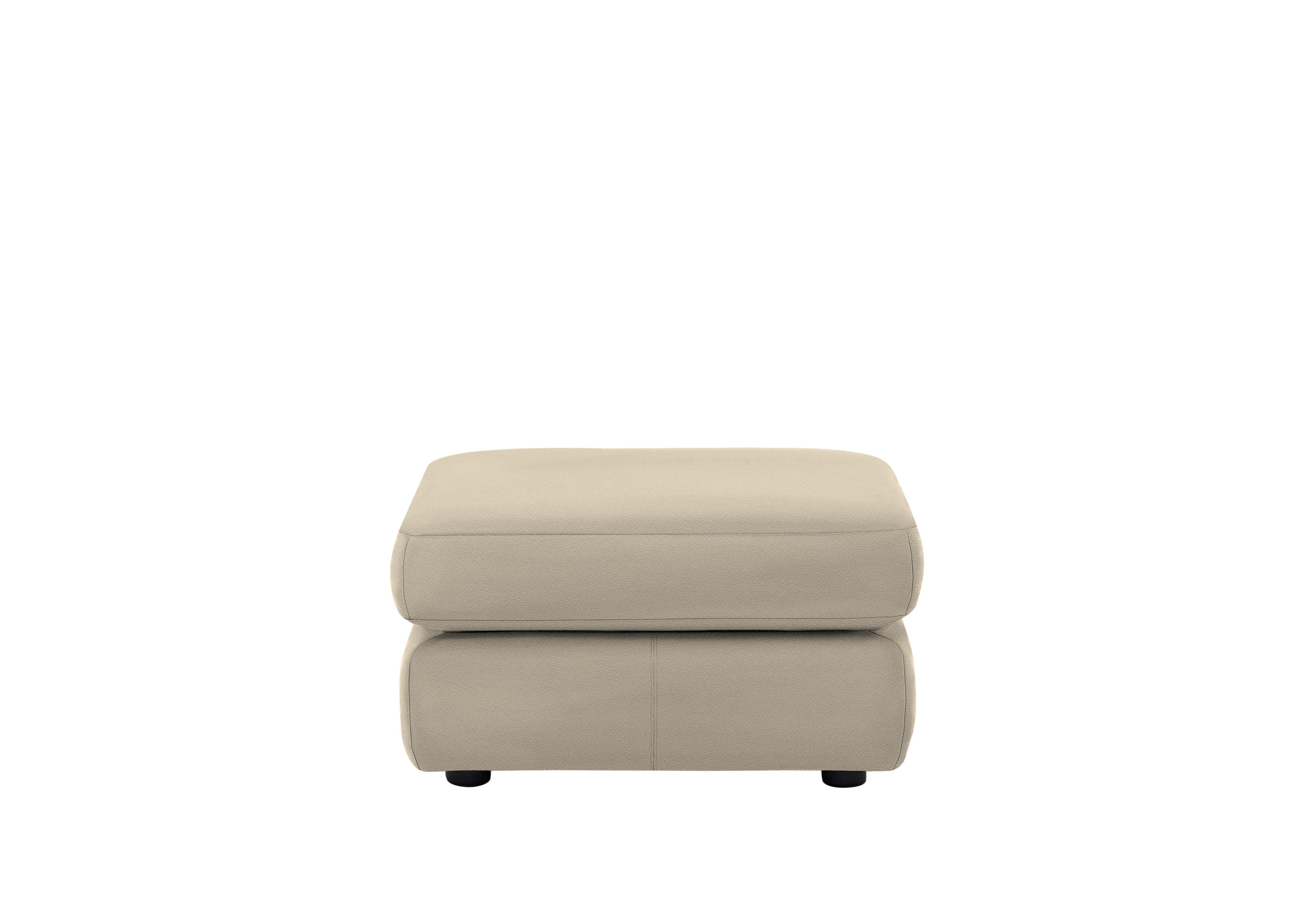 Avon Leather Storage Footstool in H001 Oxford Mushroom on Furniture Village