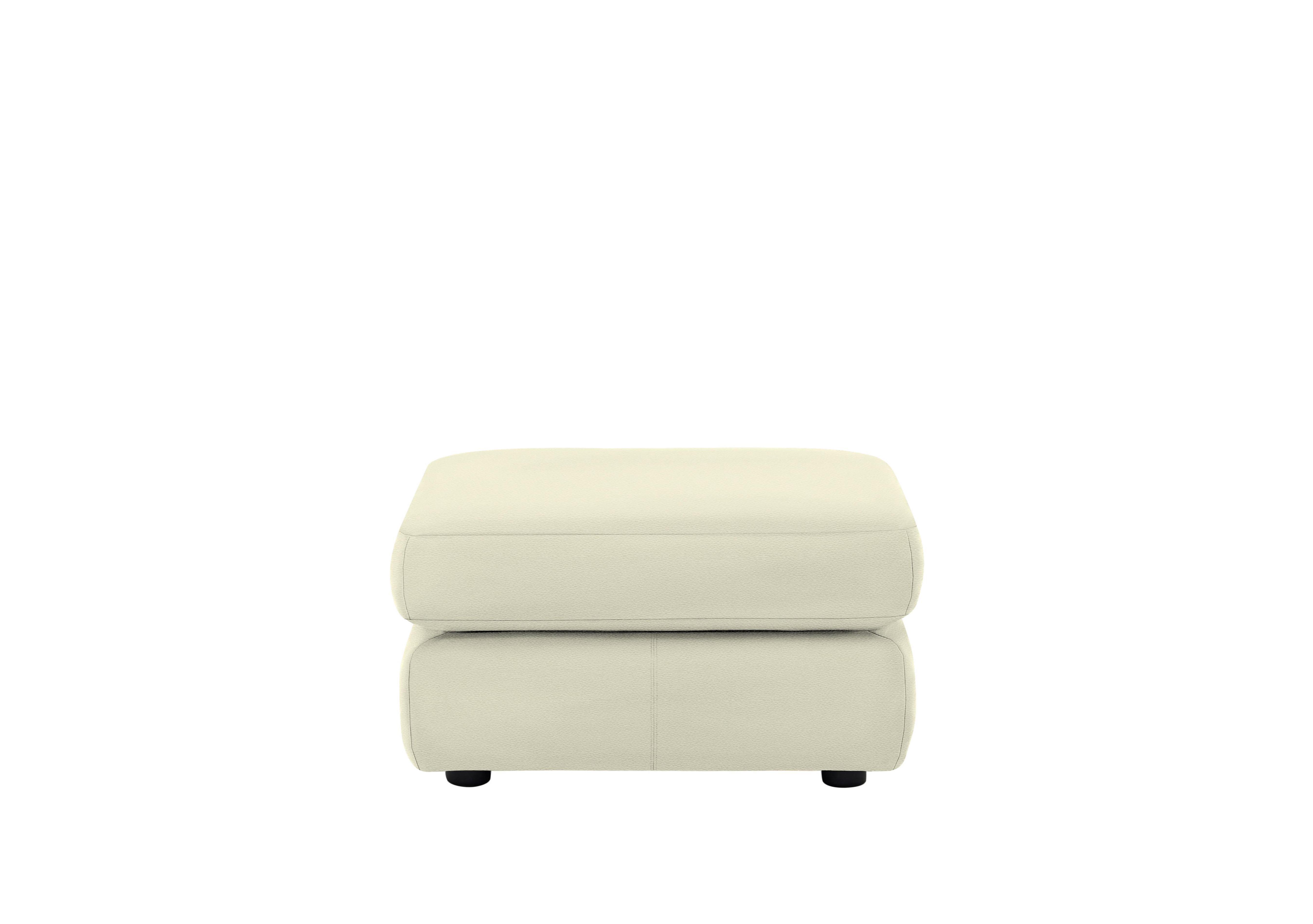 Avon Leather Storage Footstool in L840 Cambridge Chalk on Furniture Village