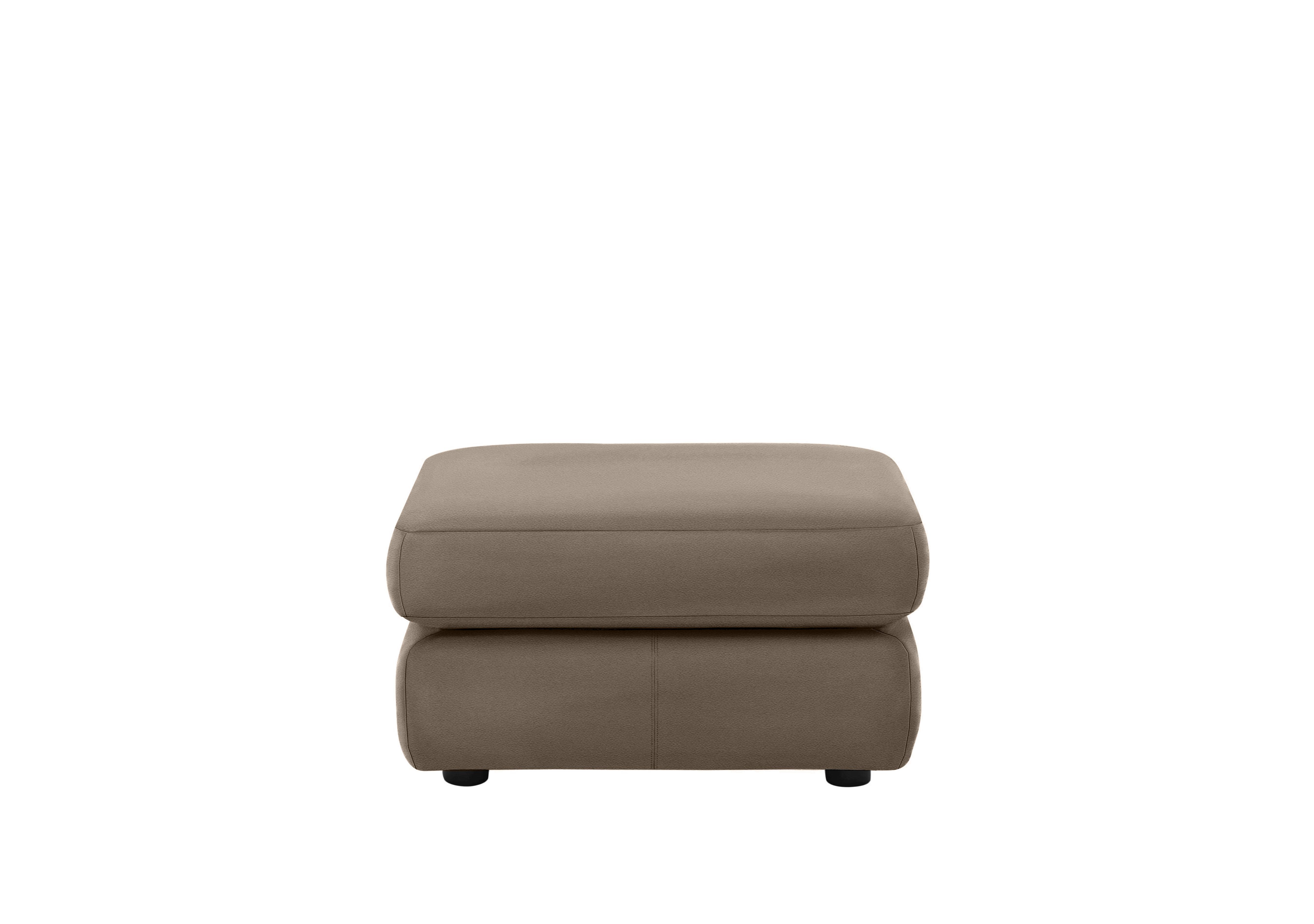 Avon Leather Storage Footstool in L846 Cambridge Taupe on Furniture Village