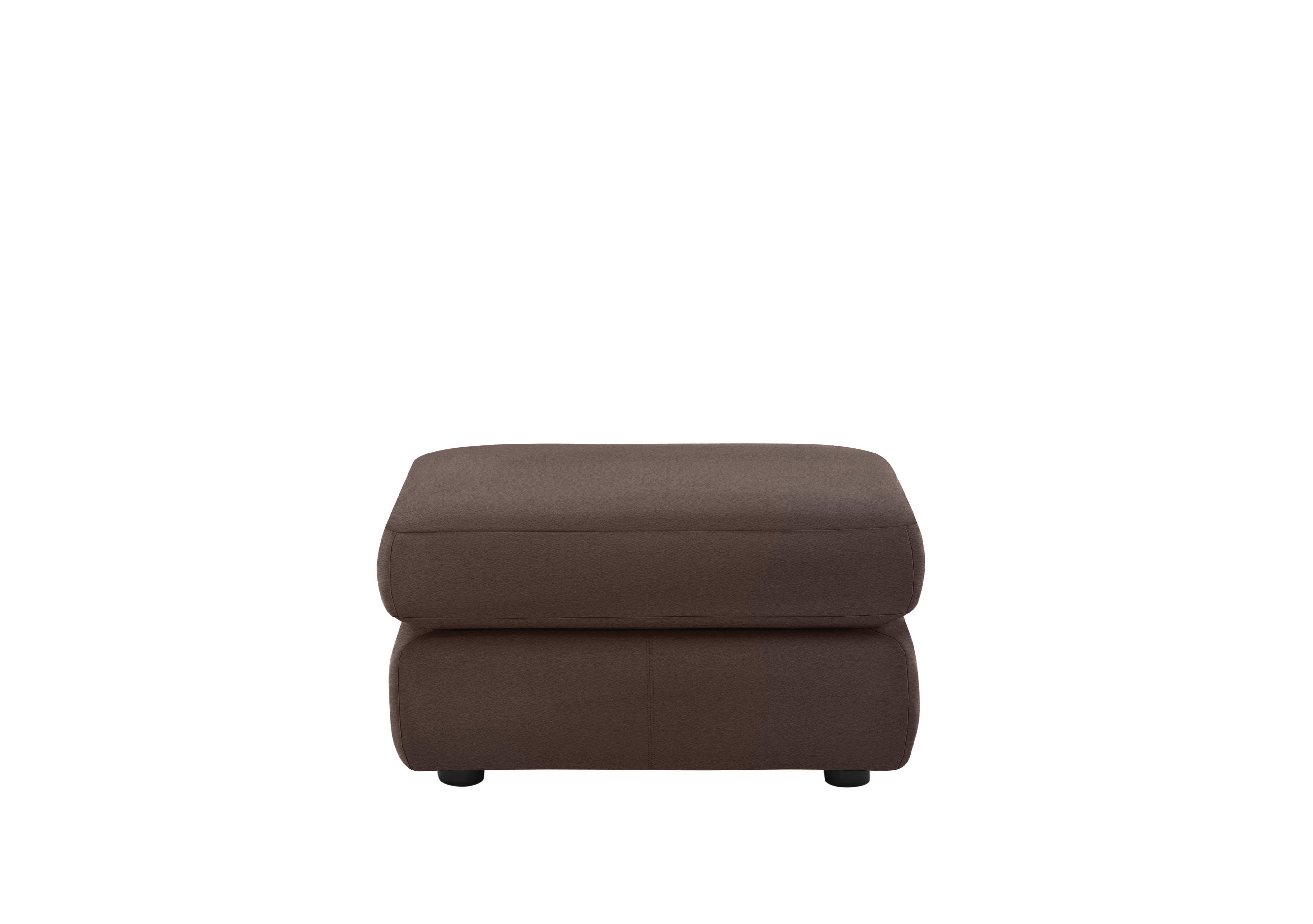 Avon Leather Storage Footstool in P210 Capri Oak on Furniture Village